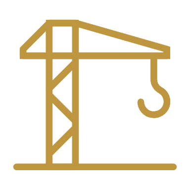 Outline illustration of a construction crane.