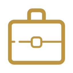 Gold briefcase icon