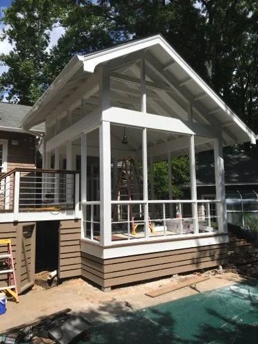 Screened Porch with  Hidden Steel Frame