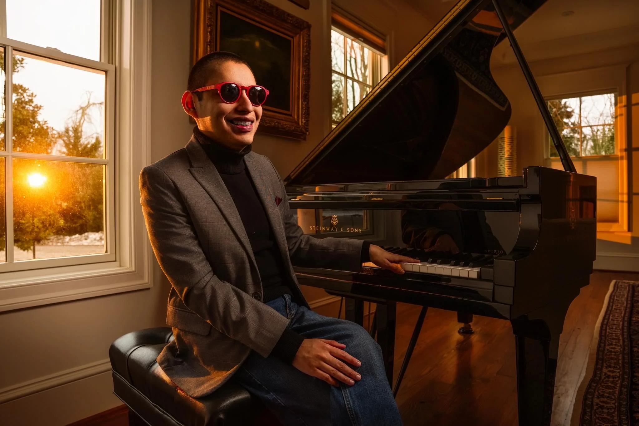 Working with Bolivian self taught piano prodigy  @joseandre.bo capturing promo artist portraits in a beautiful mansion in McLean, VA. The first time I saw Jos&eacute; play he blew me away and it was hard to comprehend how someone so young could have 