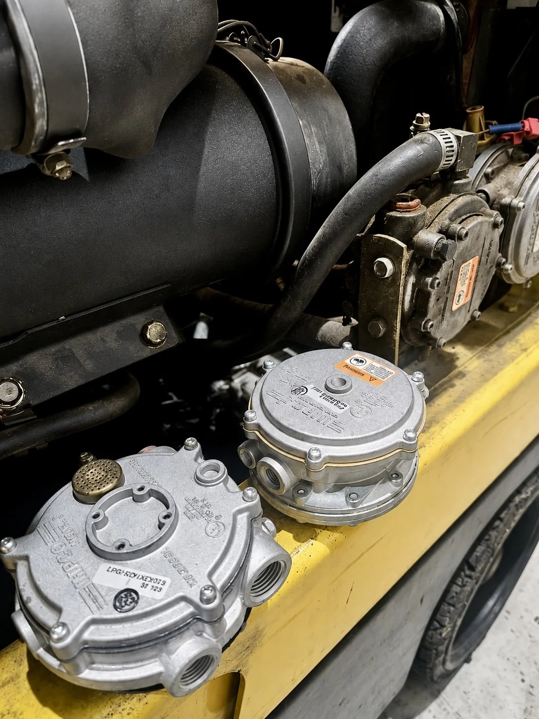 Close up photo of forklift machine parts replacement and repair in Atlanta, GA.