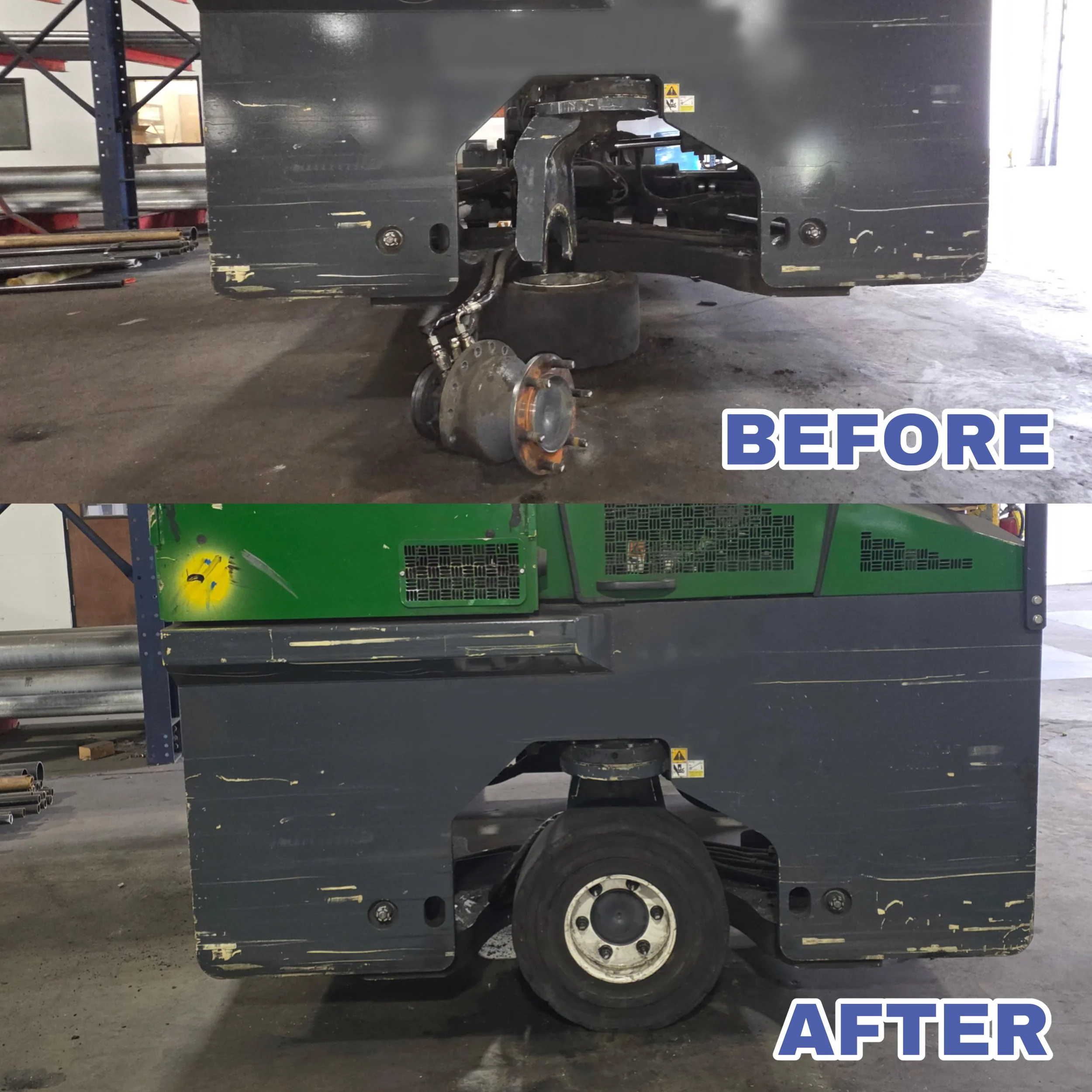 tire replacement and wheel repair on heavy equipment forklift material handling repair for tires.