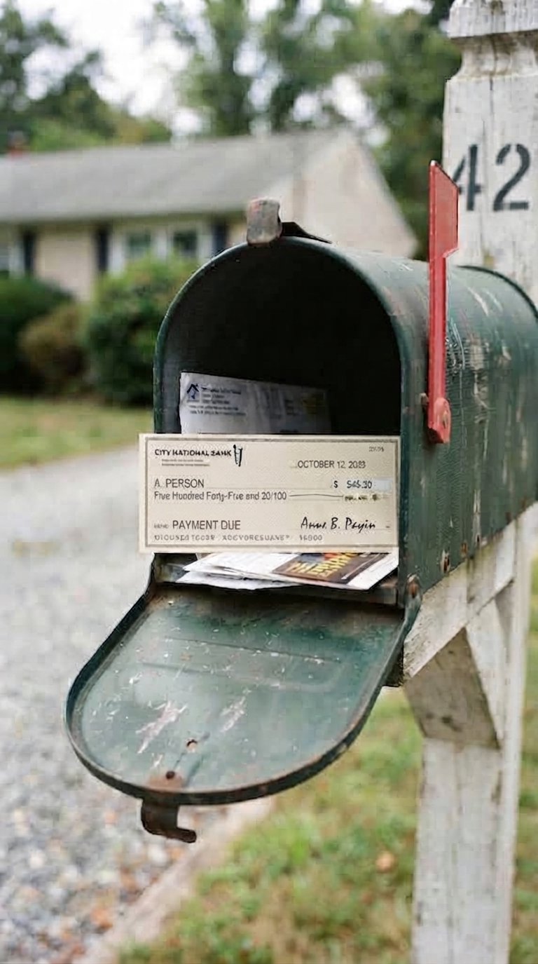 THE CHECK IS IN THE MAIL