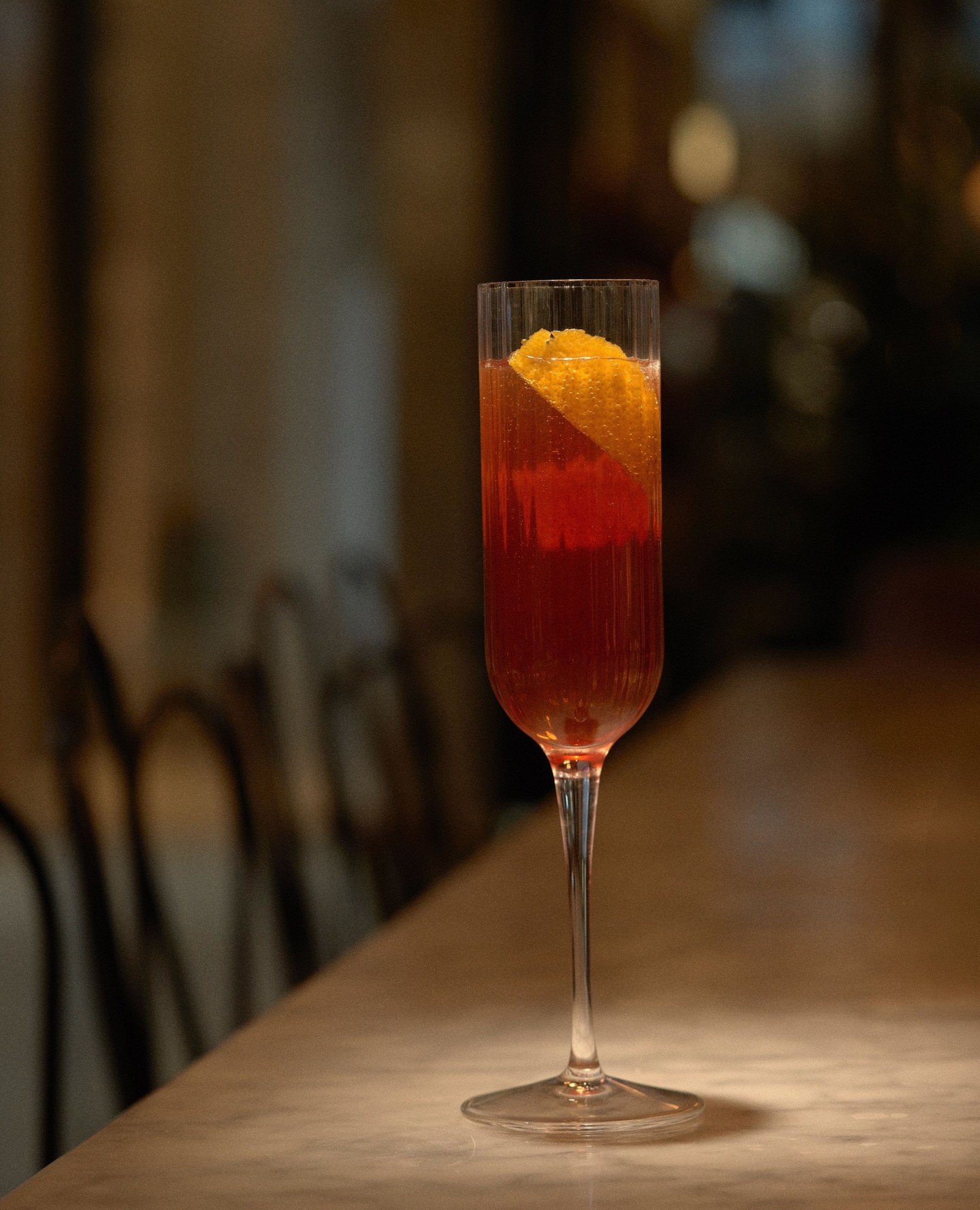About as French as you can get without flying to Paris. Champagne Cocktail. Sparklehorse Cap Classique, cognac, Angustura bitters.⁠
⁠
#champagnecocktails #leparc