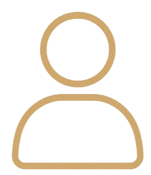 A simple illustration of a person with a round head and shoulders, depicted with yellow fill and beige outline.
