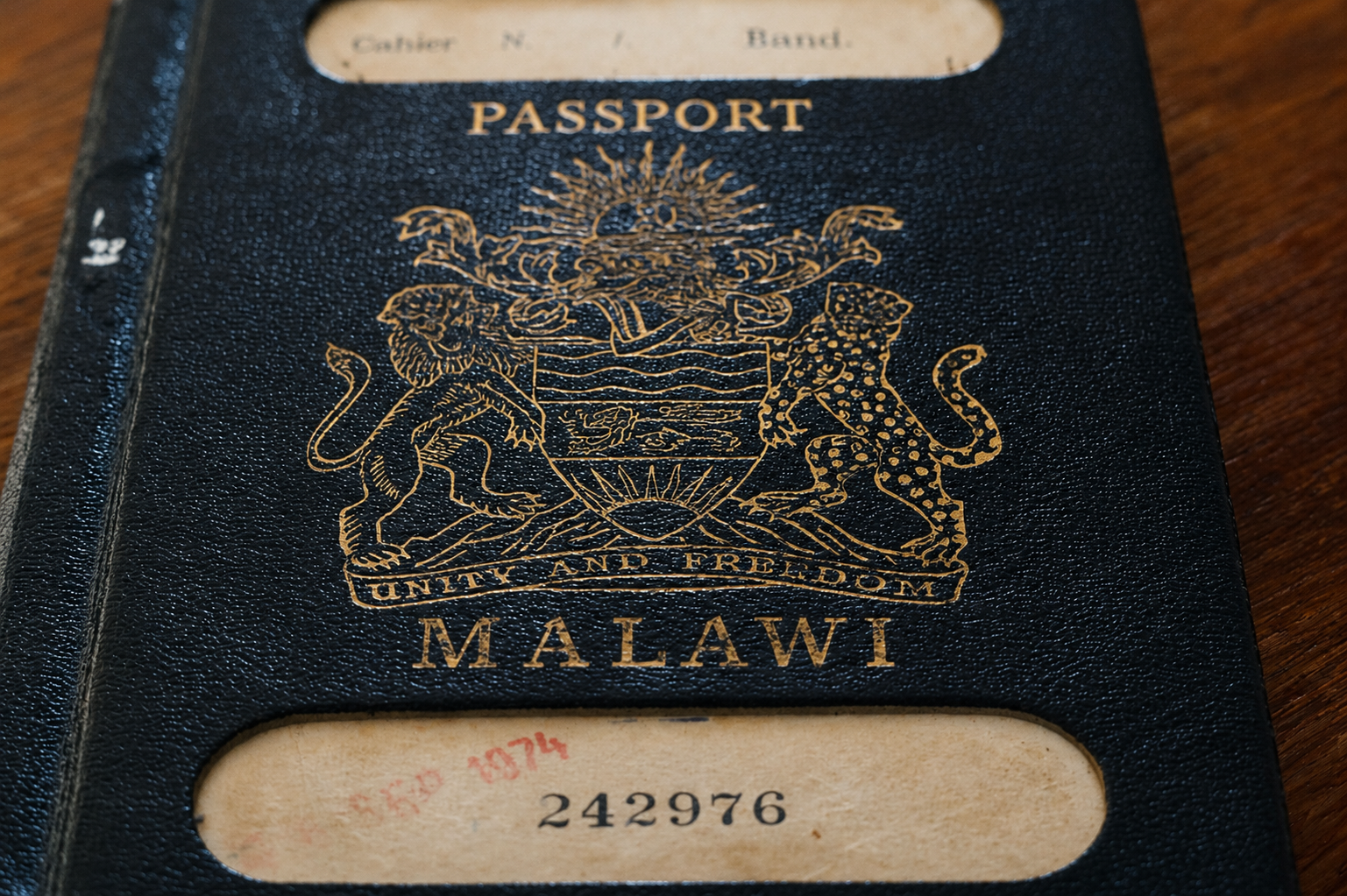 An old Malawi passport issued in Blantyre in 1974.
