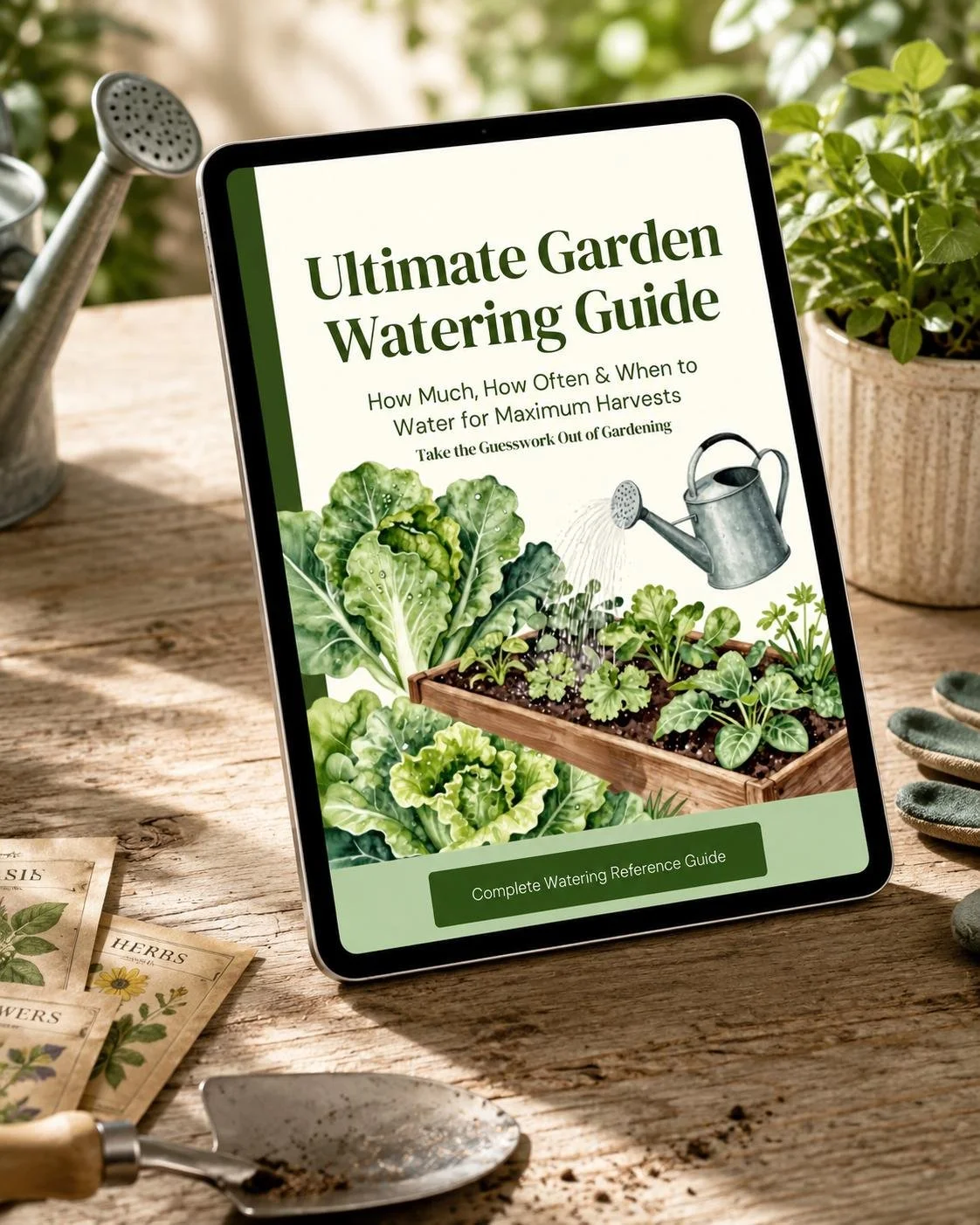 Garden Watering Guide Printable | Vegetable Watering Schedule | Garden Care Planner PDF