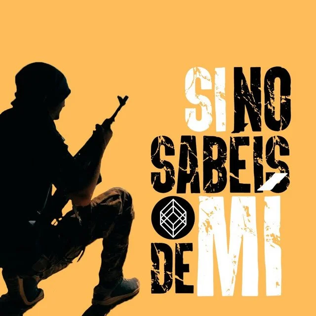 Silueta de una persona con actitud pensativa, sosteniendo un objeto, junto con texto que dice 'Si no sabes de mí' en fondo color naranja.