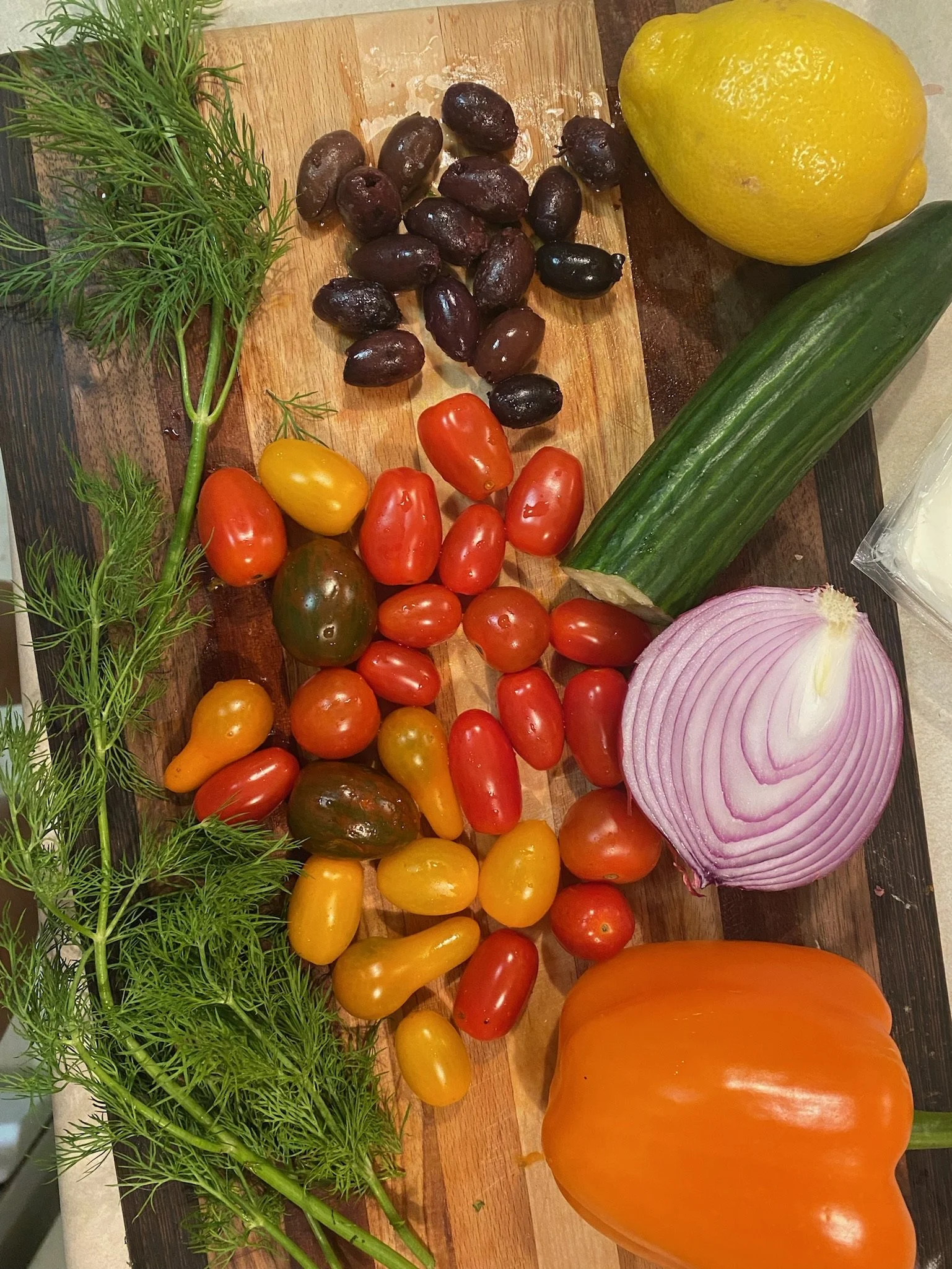 Fresh vegetables and herbs, ready for the kitchen.