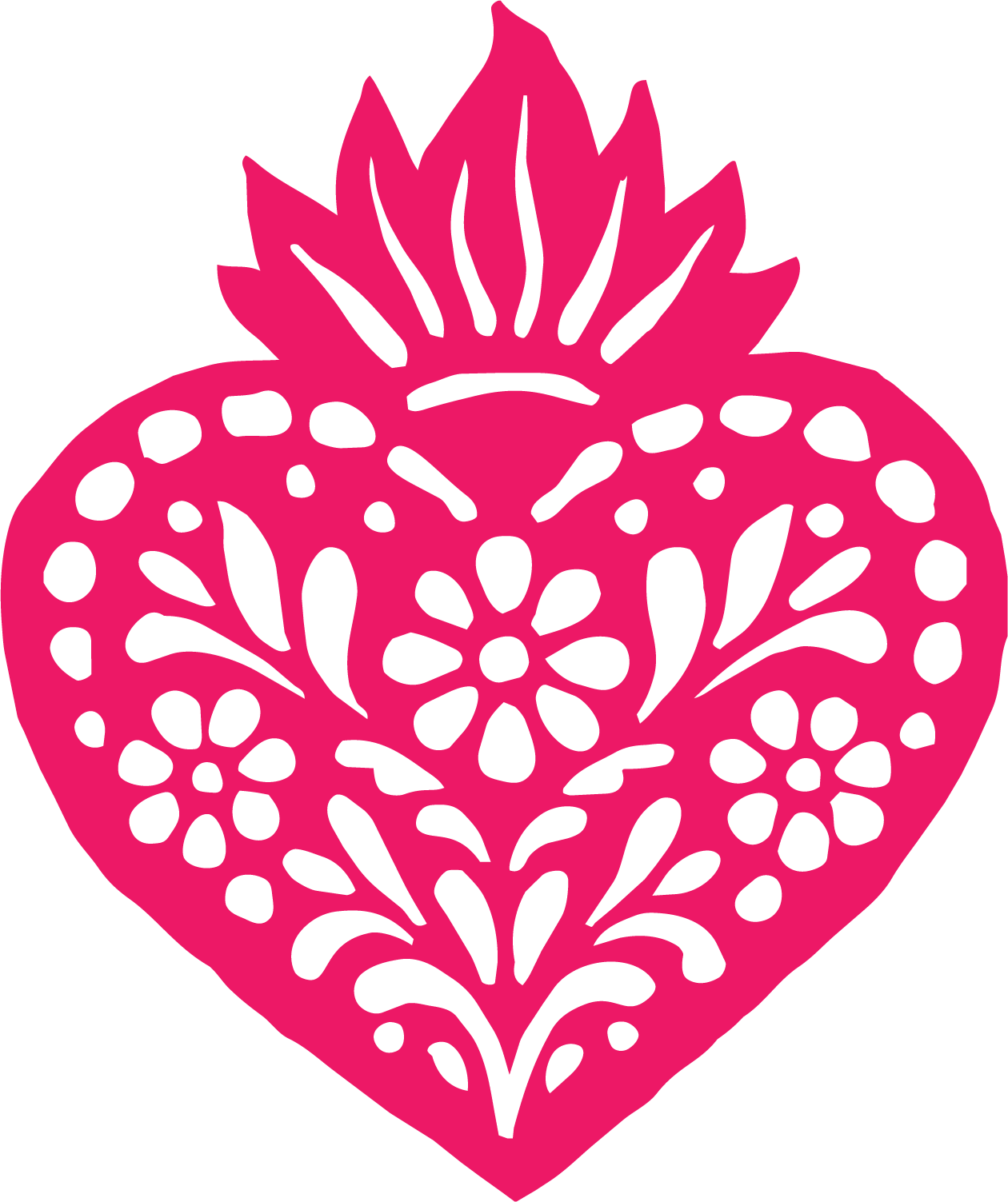 Mexican folk heart illustration, Brand mark of Folklorista