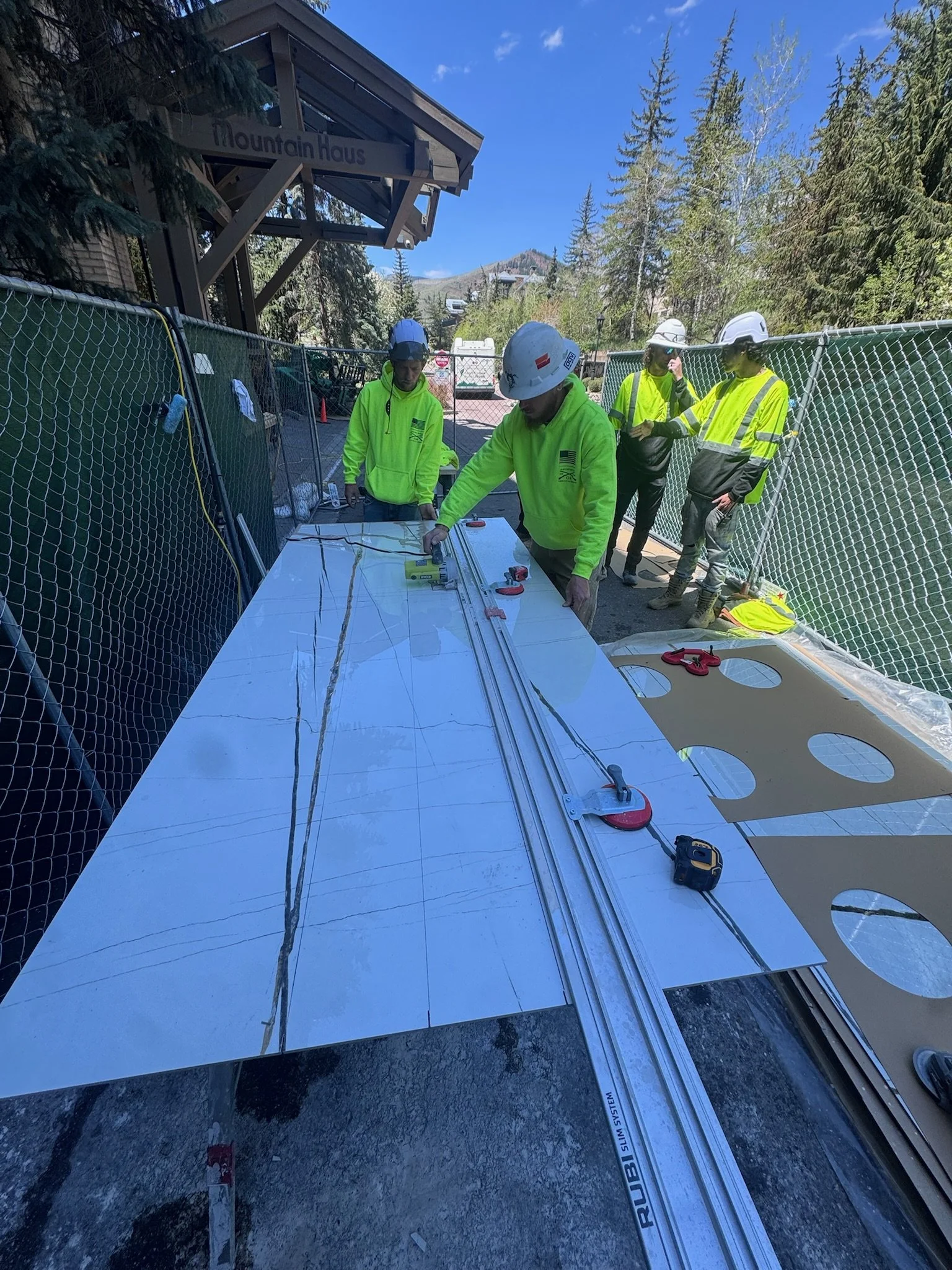 cutting more marble slabs