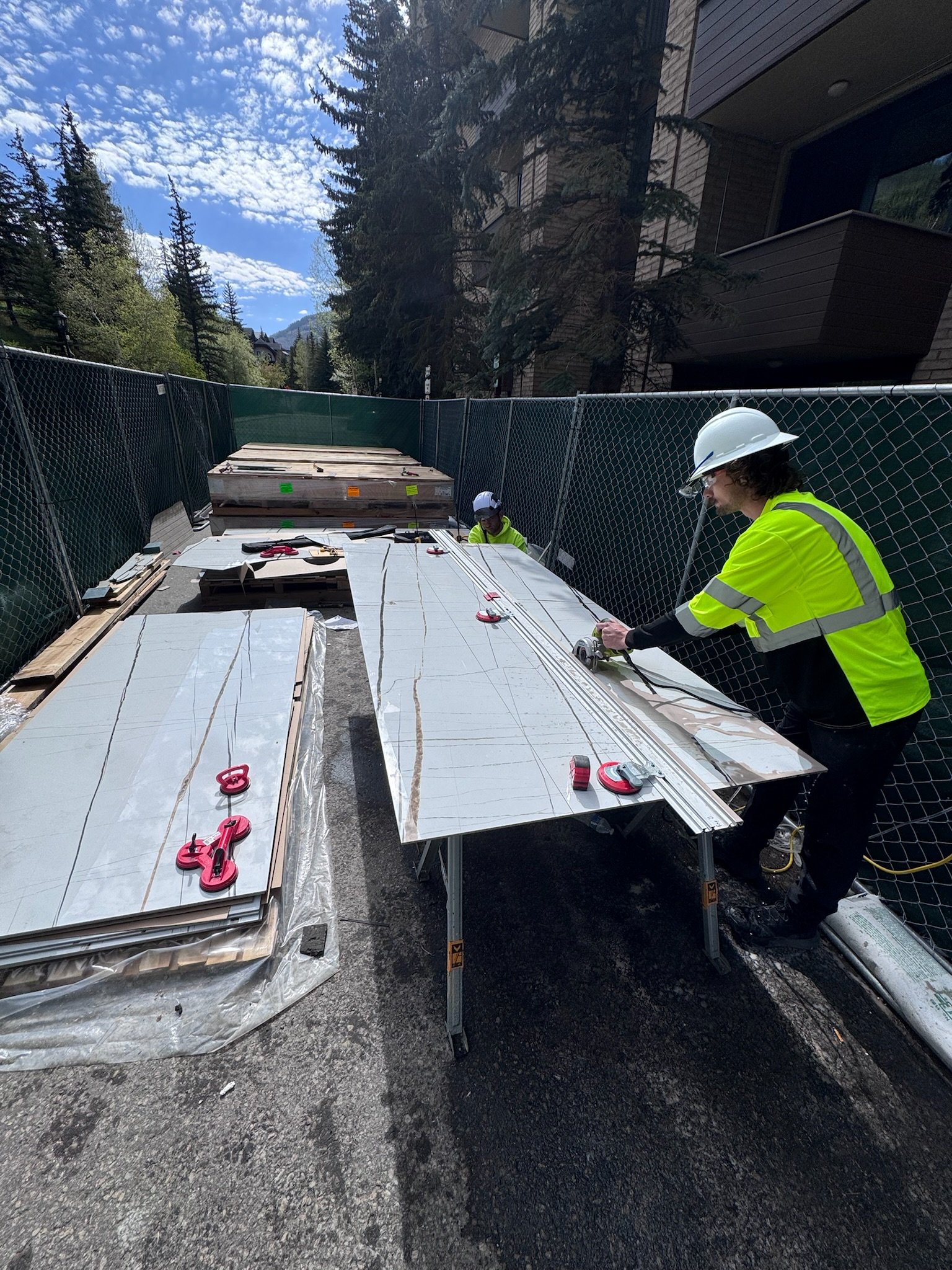 Cutting Marble slabs