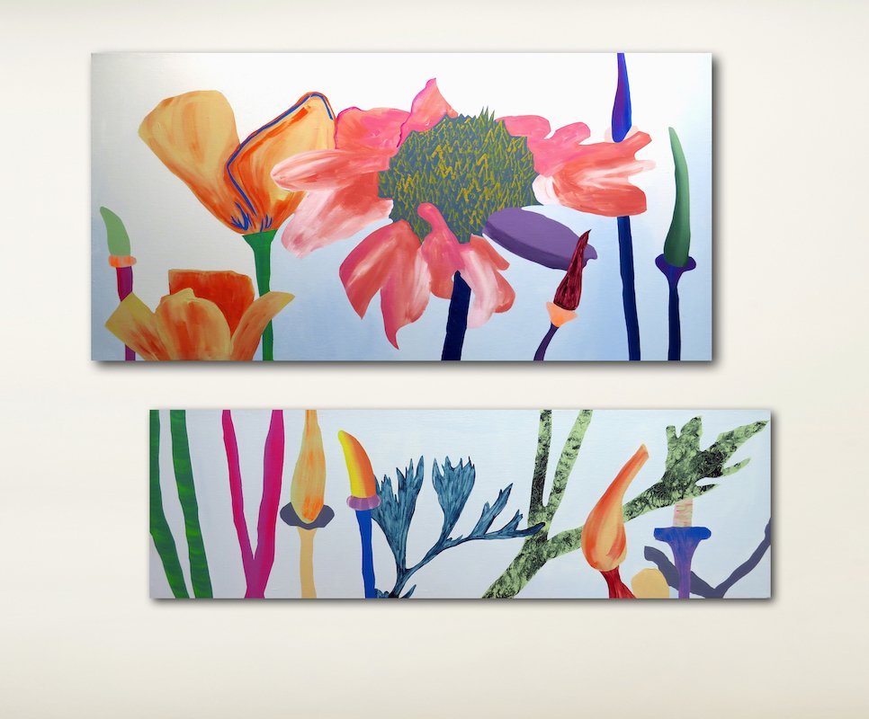 The Search for Meaning, 2024, acrylic on canvas, 24 x 48, 15 x 48 in