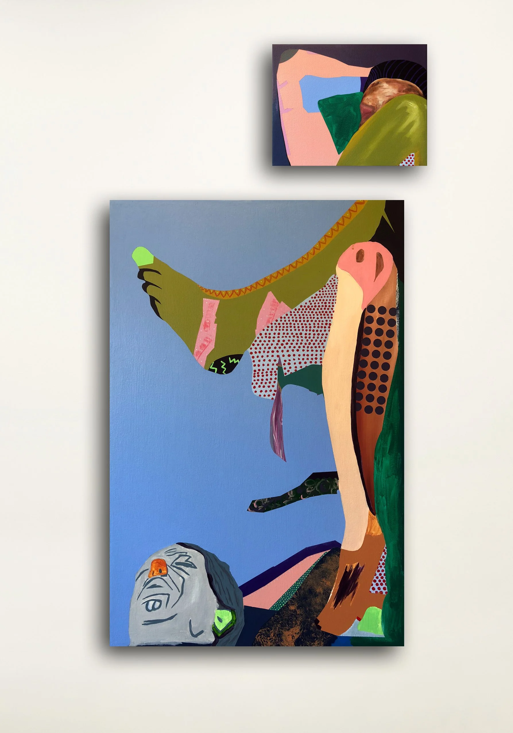 Double O Six, 2018, oil and acrylic on canvas, 11 by 14, 36 by 24 