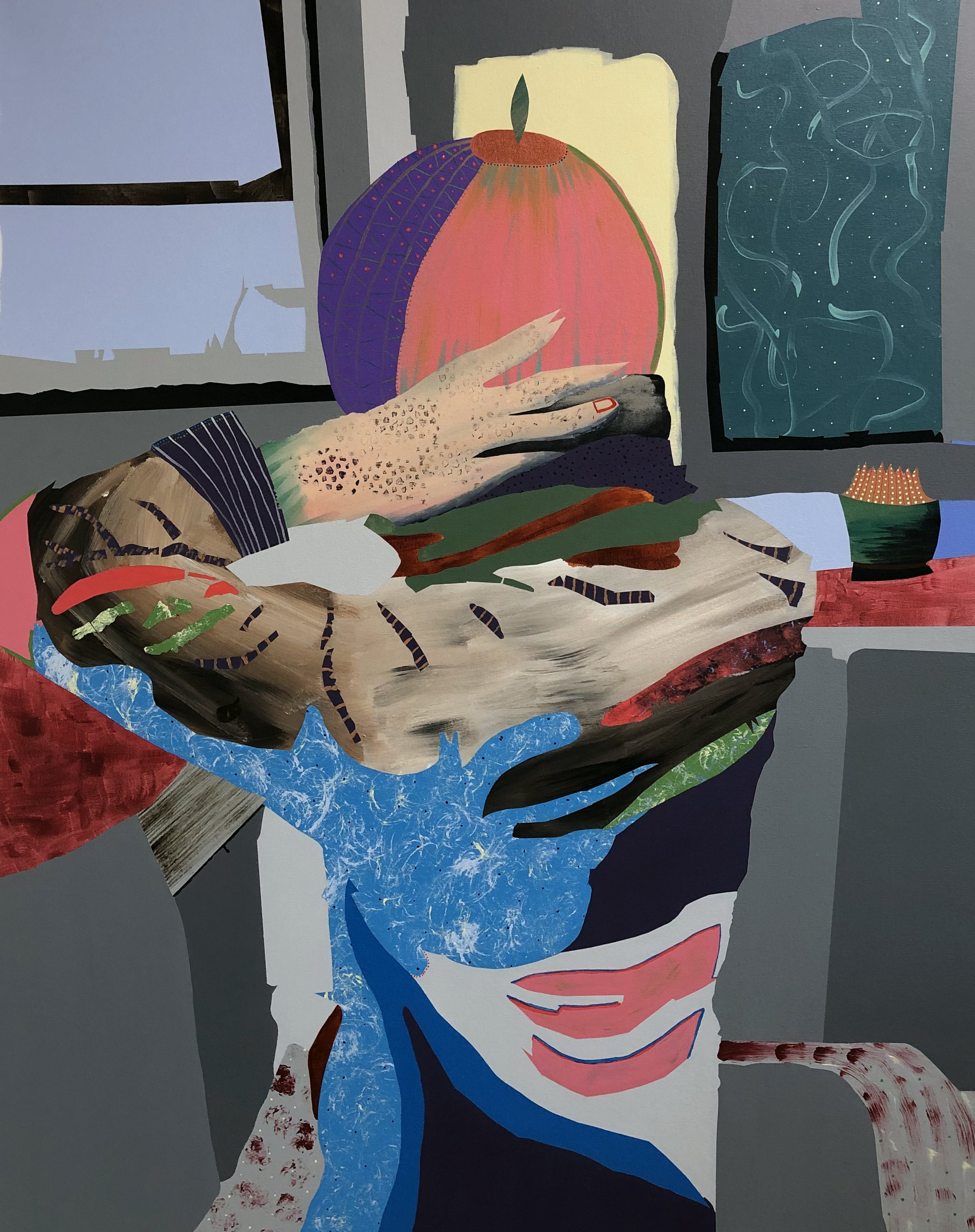 Mother, When Will I See You Again? 2020, acrylic on canvas, 53 x 42 in