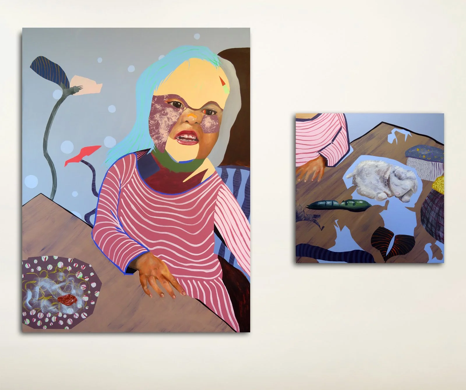 You Are My Sunshine, 2022, oil and acrylic on canvas, 48 x 36, 24 x 24 in