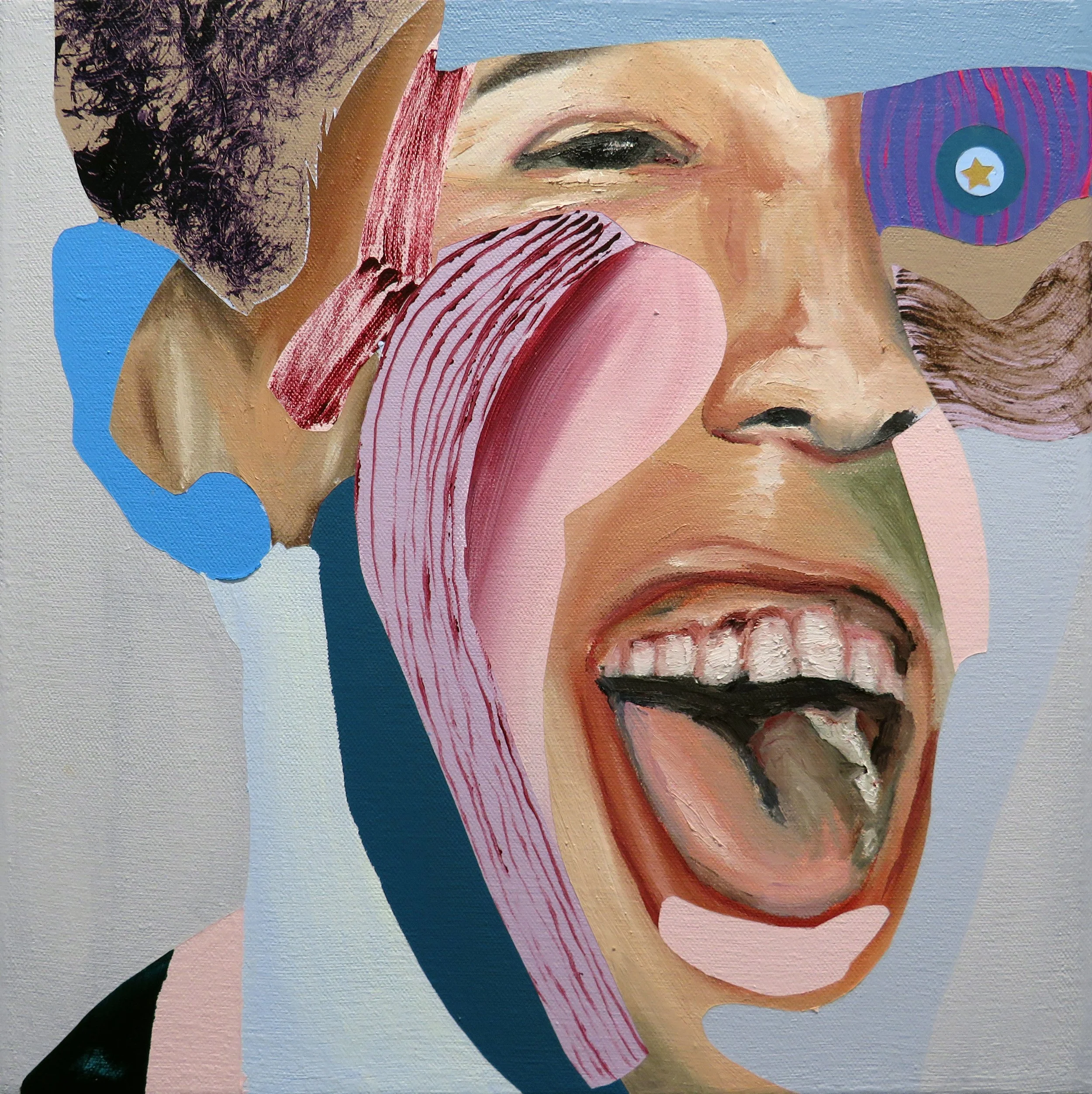 The Groom, 2026, oil and acrylic on canvas, 12 x 12 in