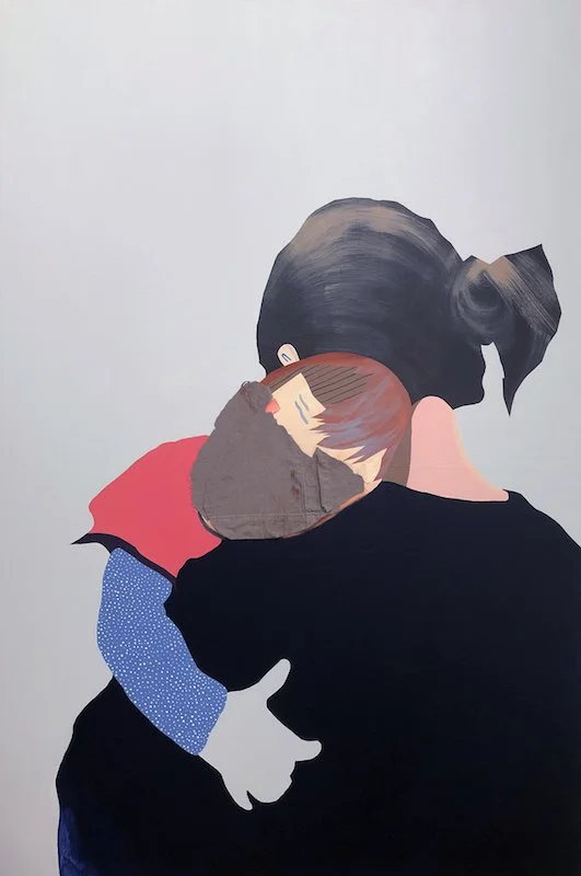 A Work in Progress, 2019, mixed media on canvas, 48 x 32 in