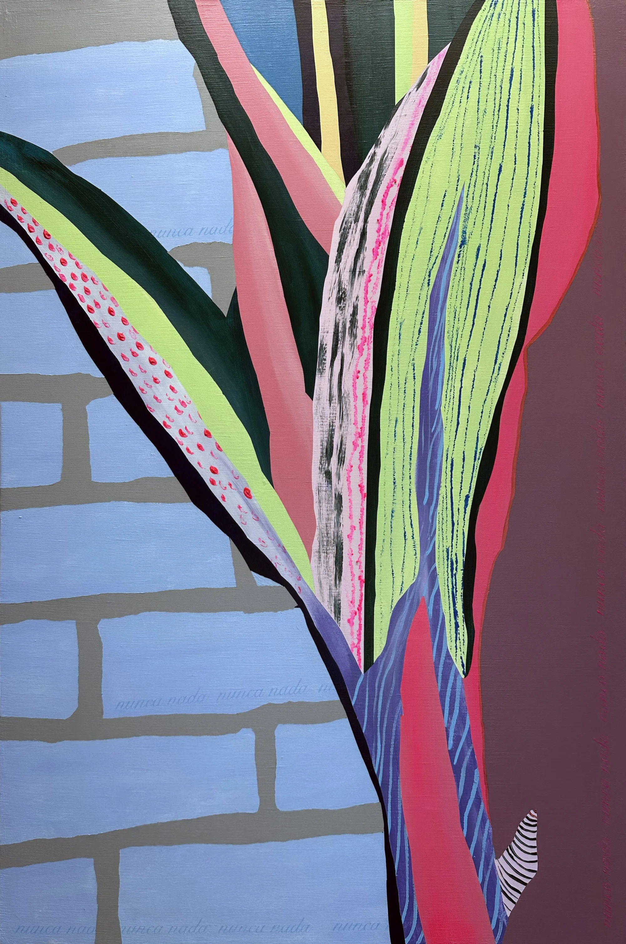 Nunca Nada, 2025, acrylic on canvas, 36 x 24 in