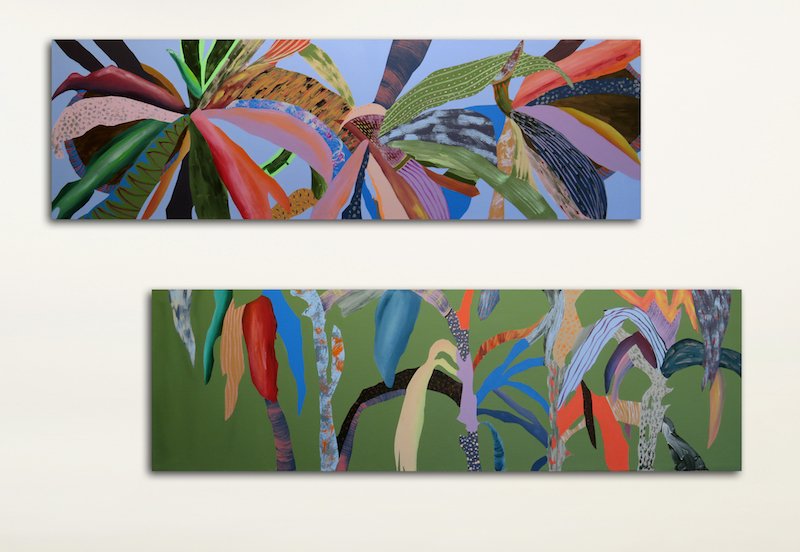 Miracles, 2022, oil and acrylic on canvas, 15 x 48, 15 x 48 in