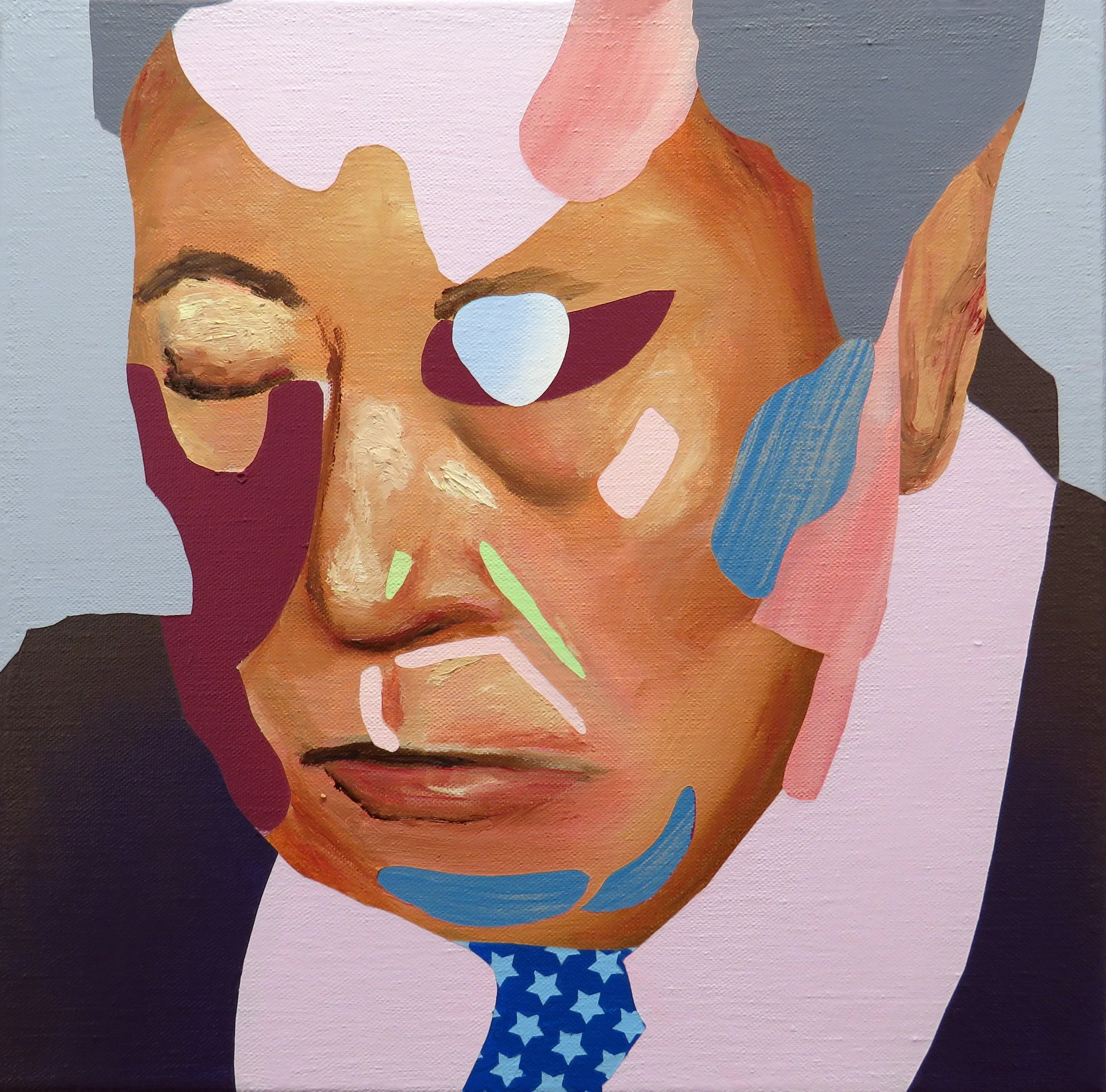 Father of the Bride, 2026, oil and acrylic on canvas, 12 x 12 in