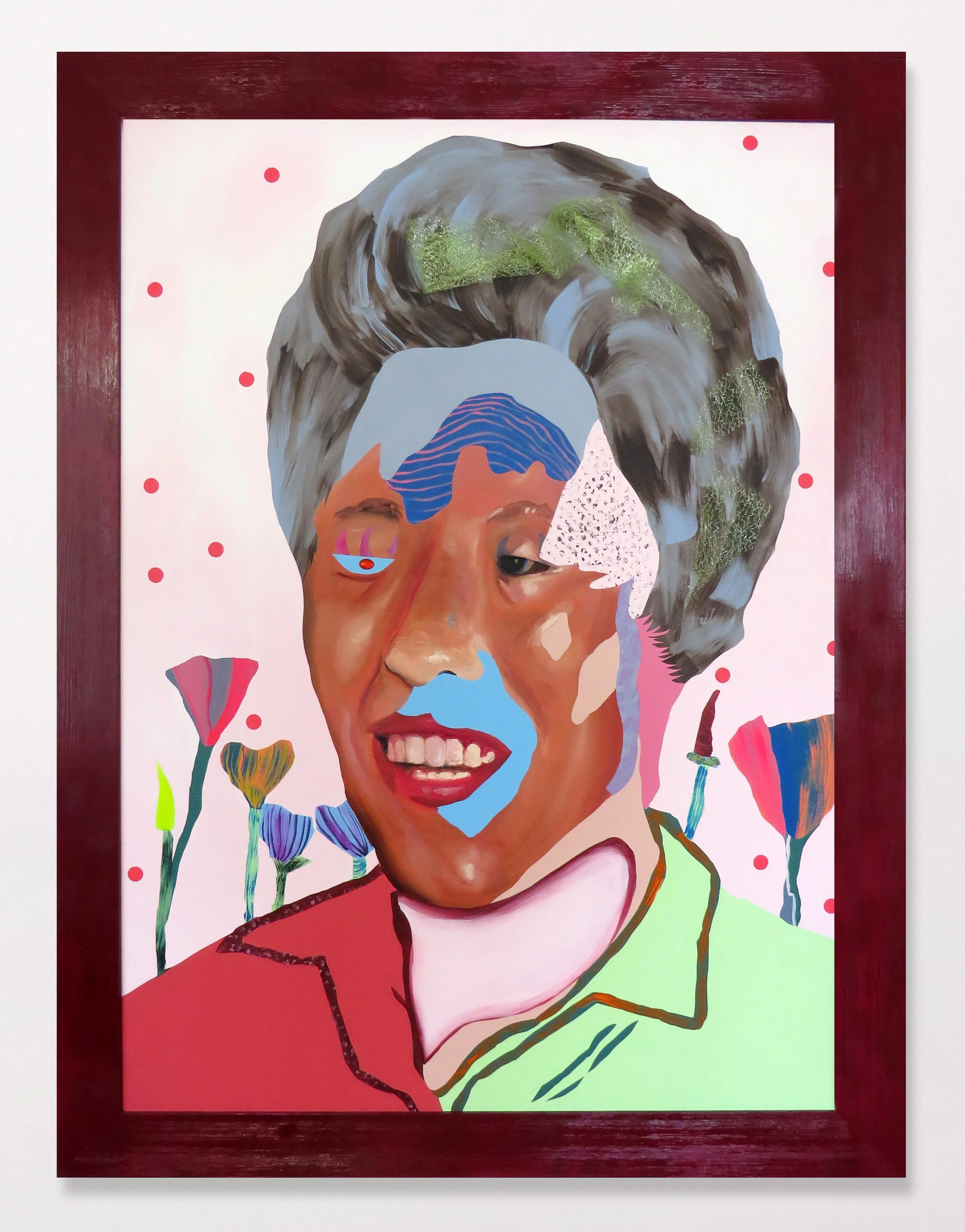 Dear Halmoni, 2025, mixed media on canvas, 53 x 40 in