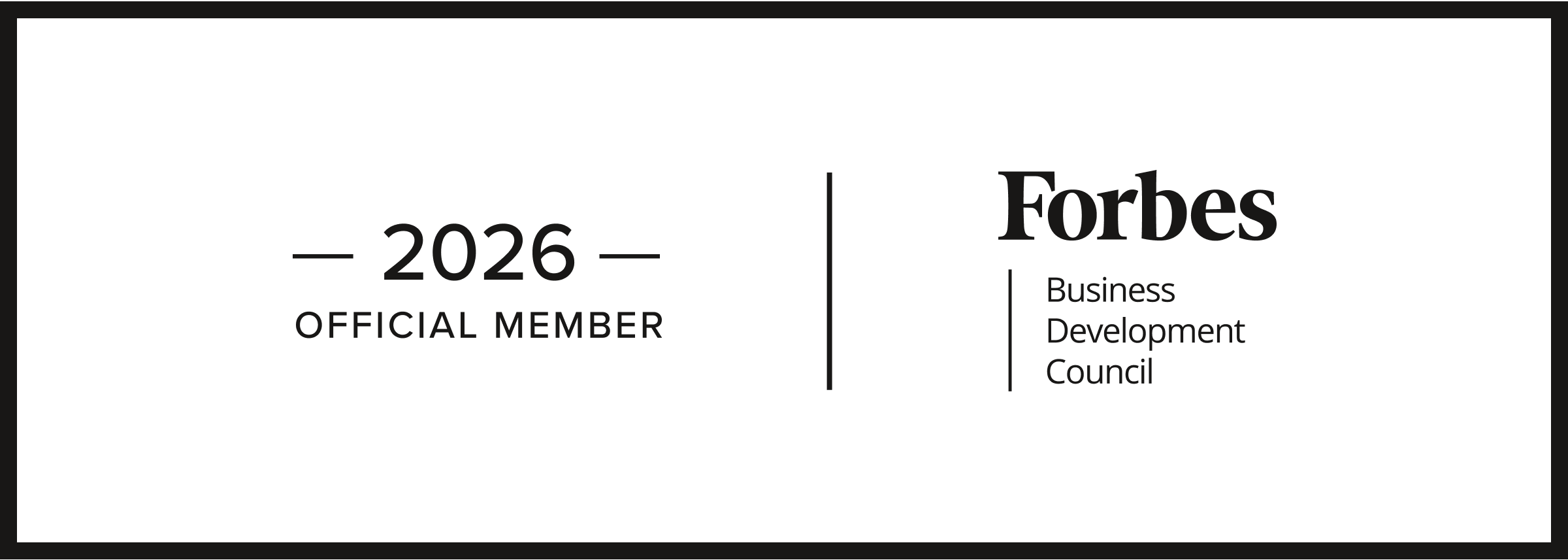 Forbes Business Development Council 2026 Official Member badge logo