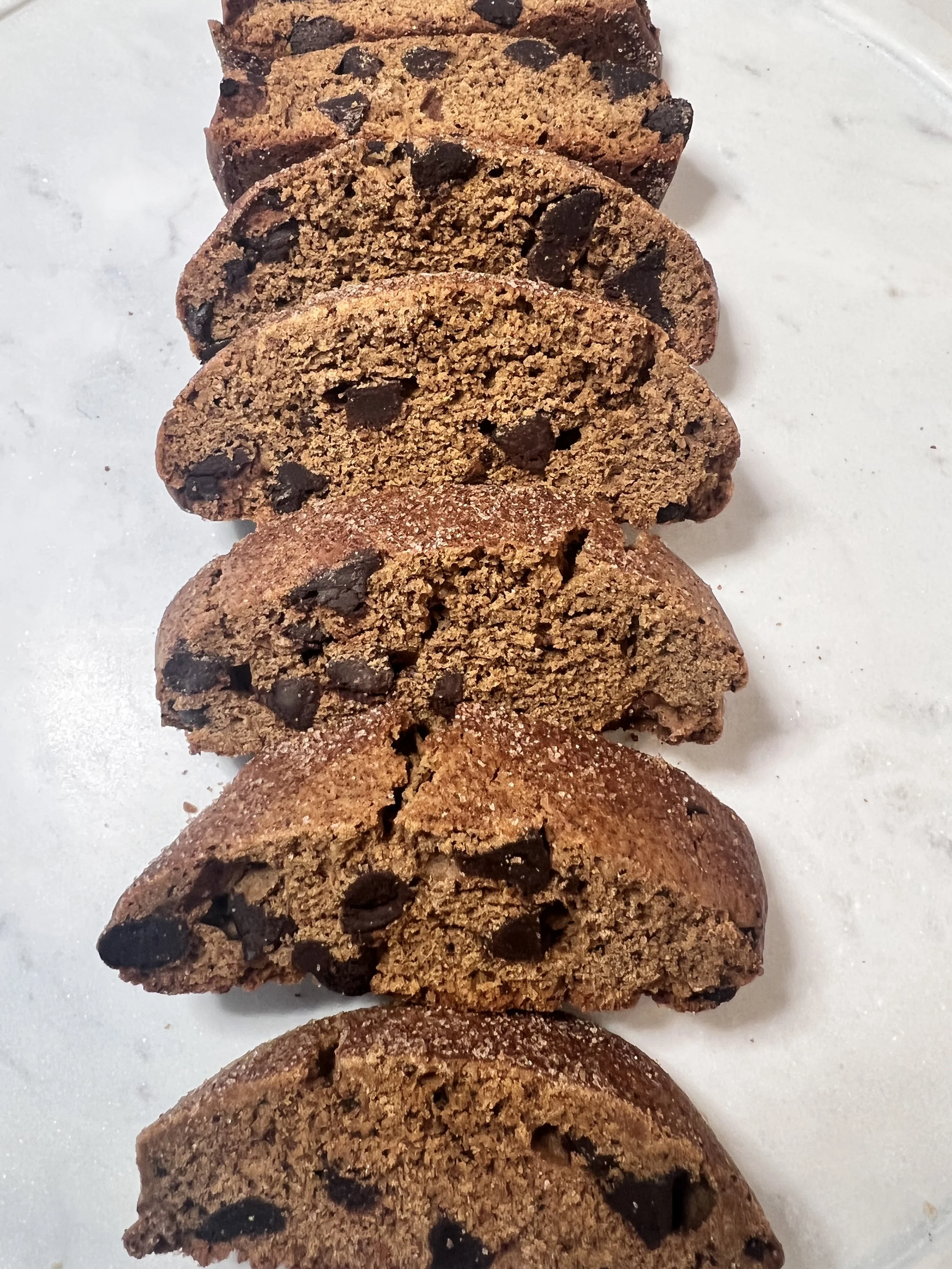 Espresso Dark Chocolate Chip Mandel Bread