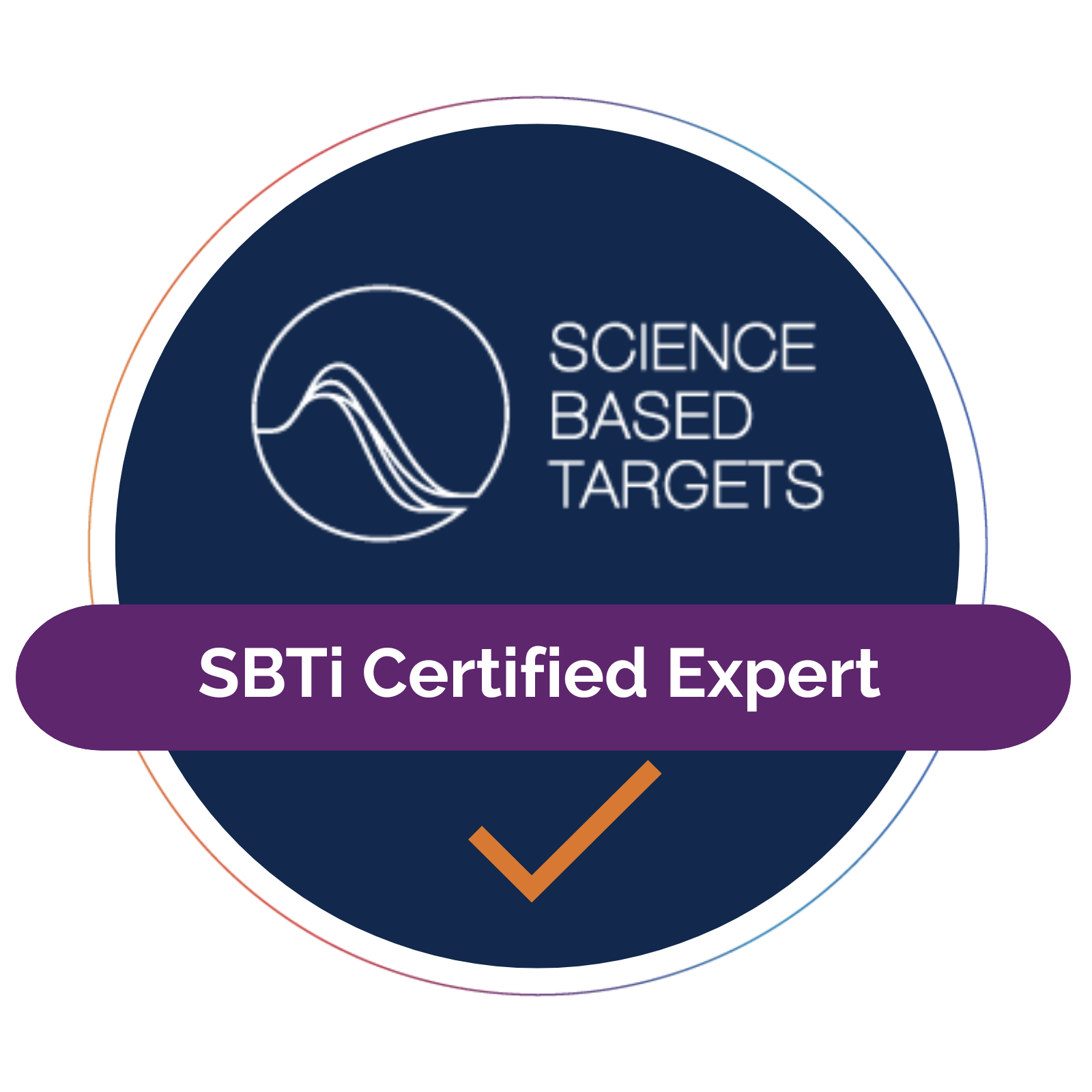 Badge with text 'Science Based Targets' and 'SBTi Certified Expert'.