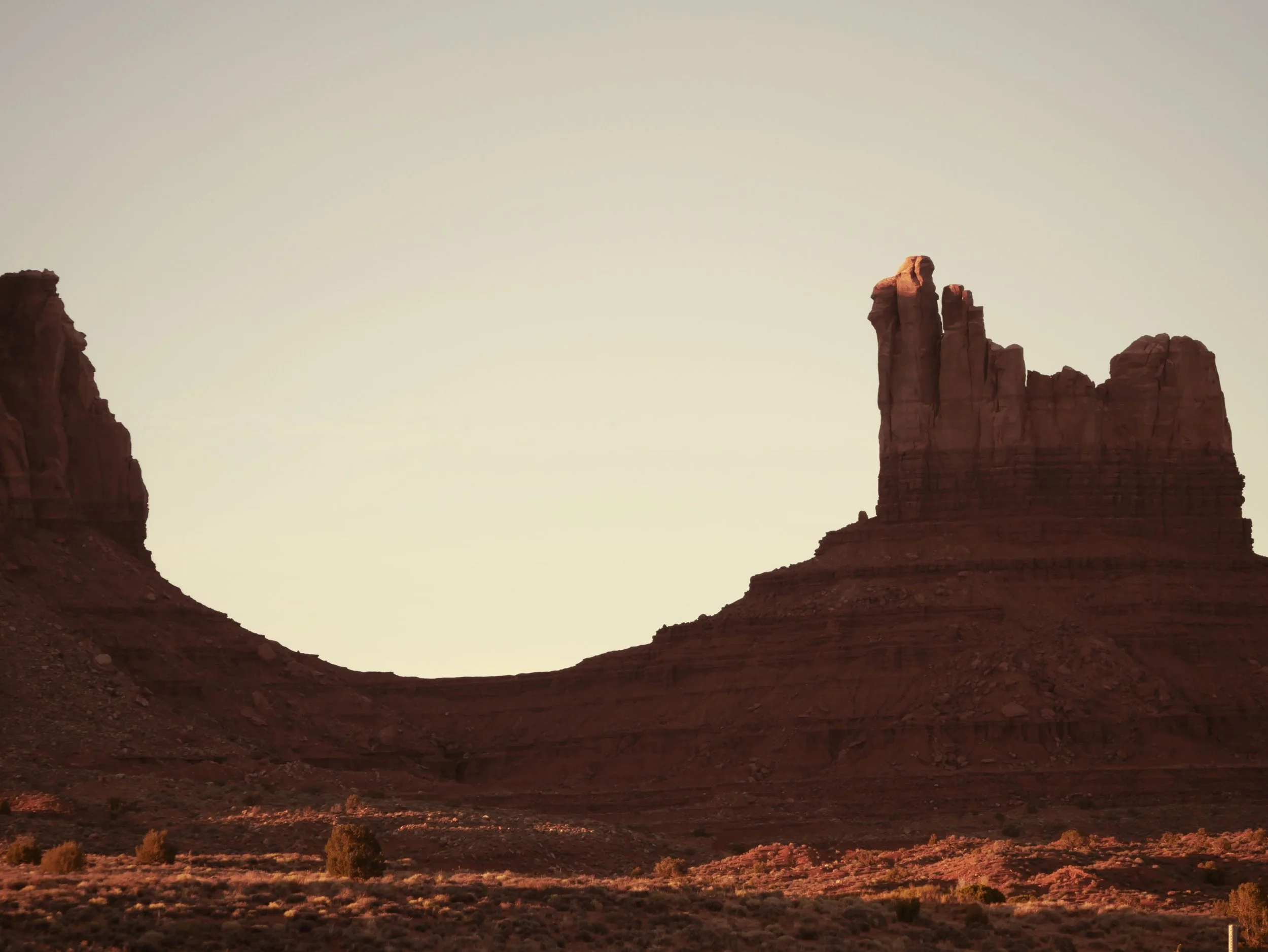 red rock formation in desert