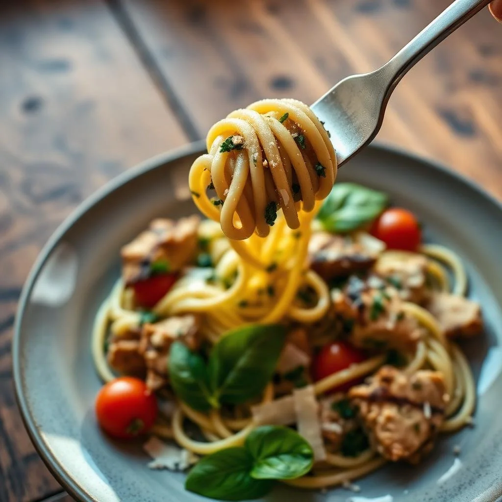 Romige kip pesto pasta