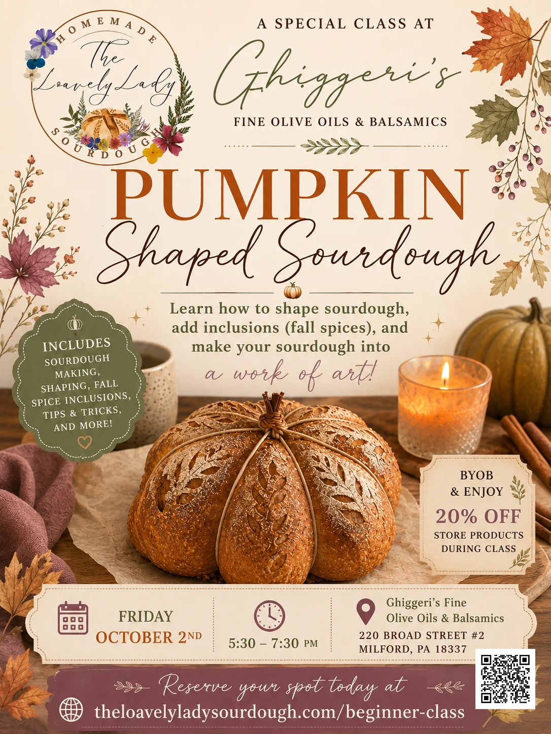 Pumpkin Shaped Sourdough Class