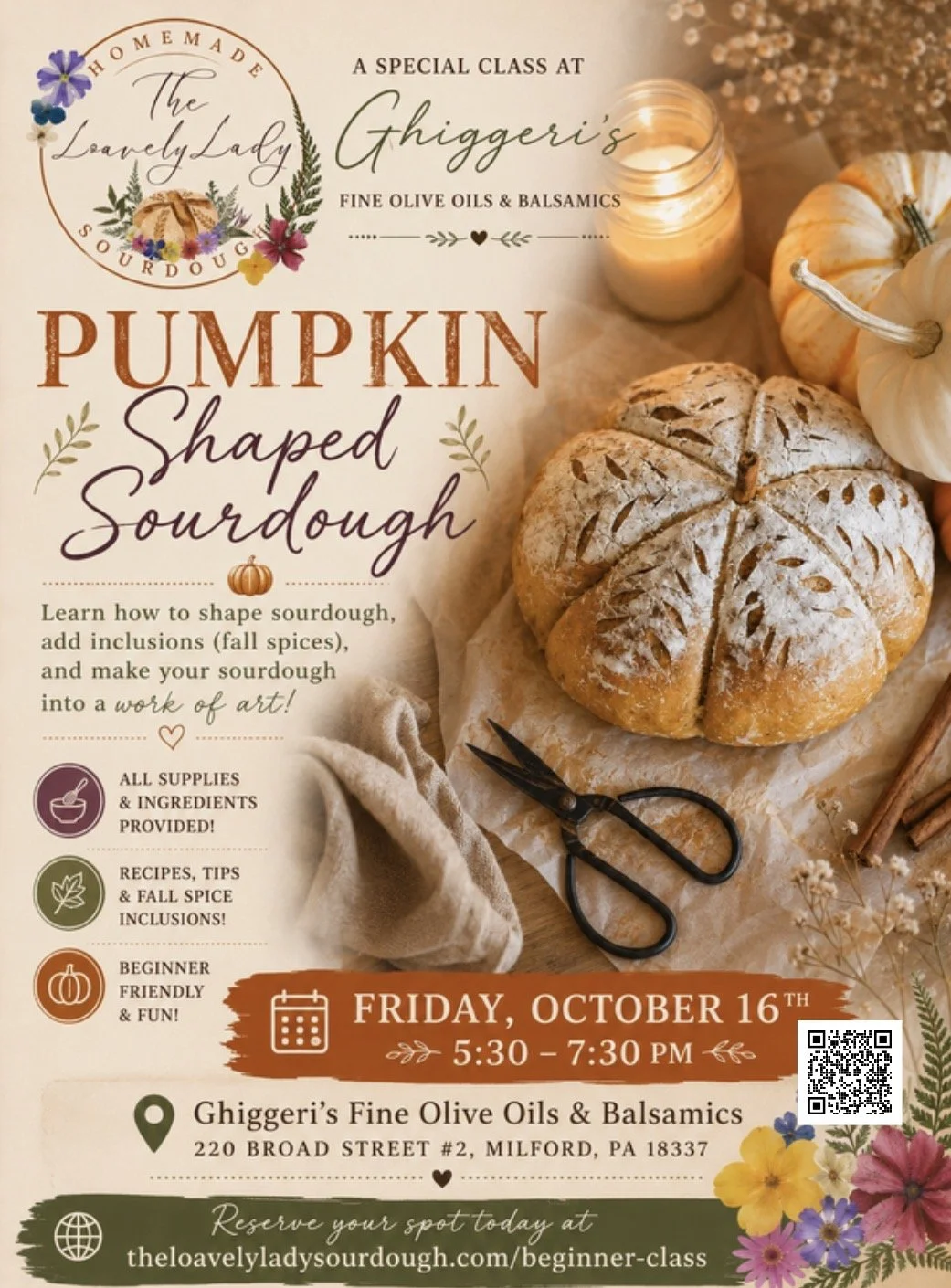 Pumpkin Shaped Sourdough Class