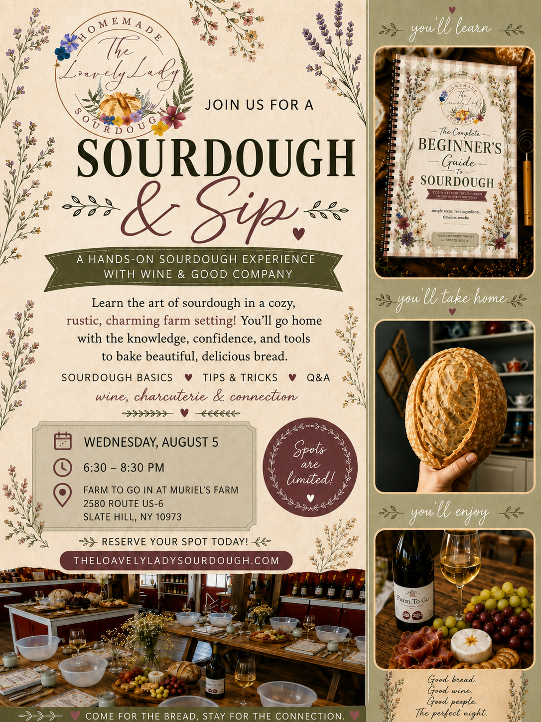 Sourdough & Sip at Farm To Go!