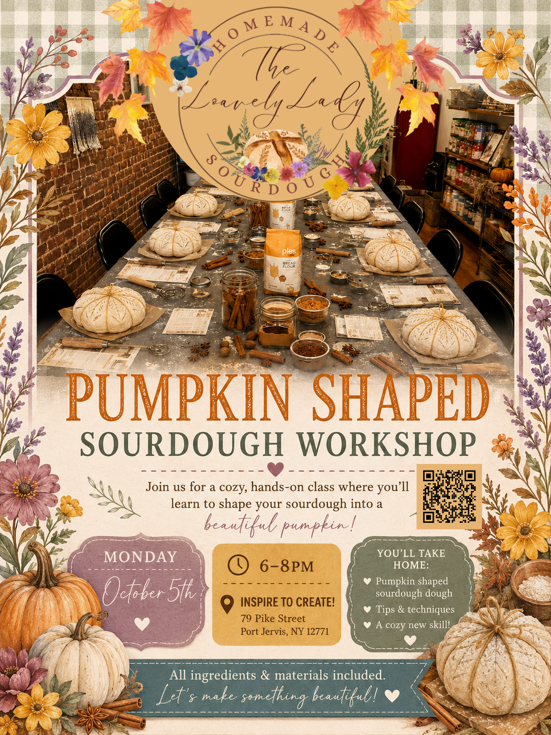 Inspire to Create Pumpkin Sourdough Workshop