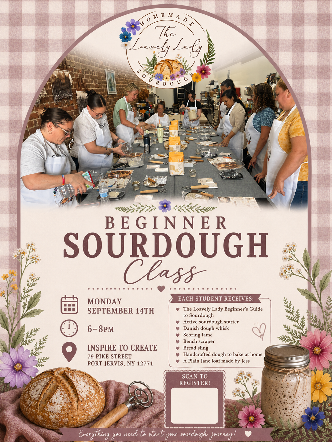 Beginner Sourdough Class at Inspire to Create