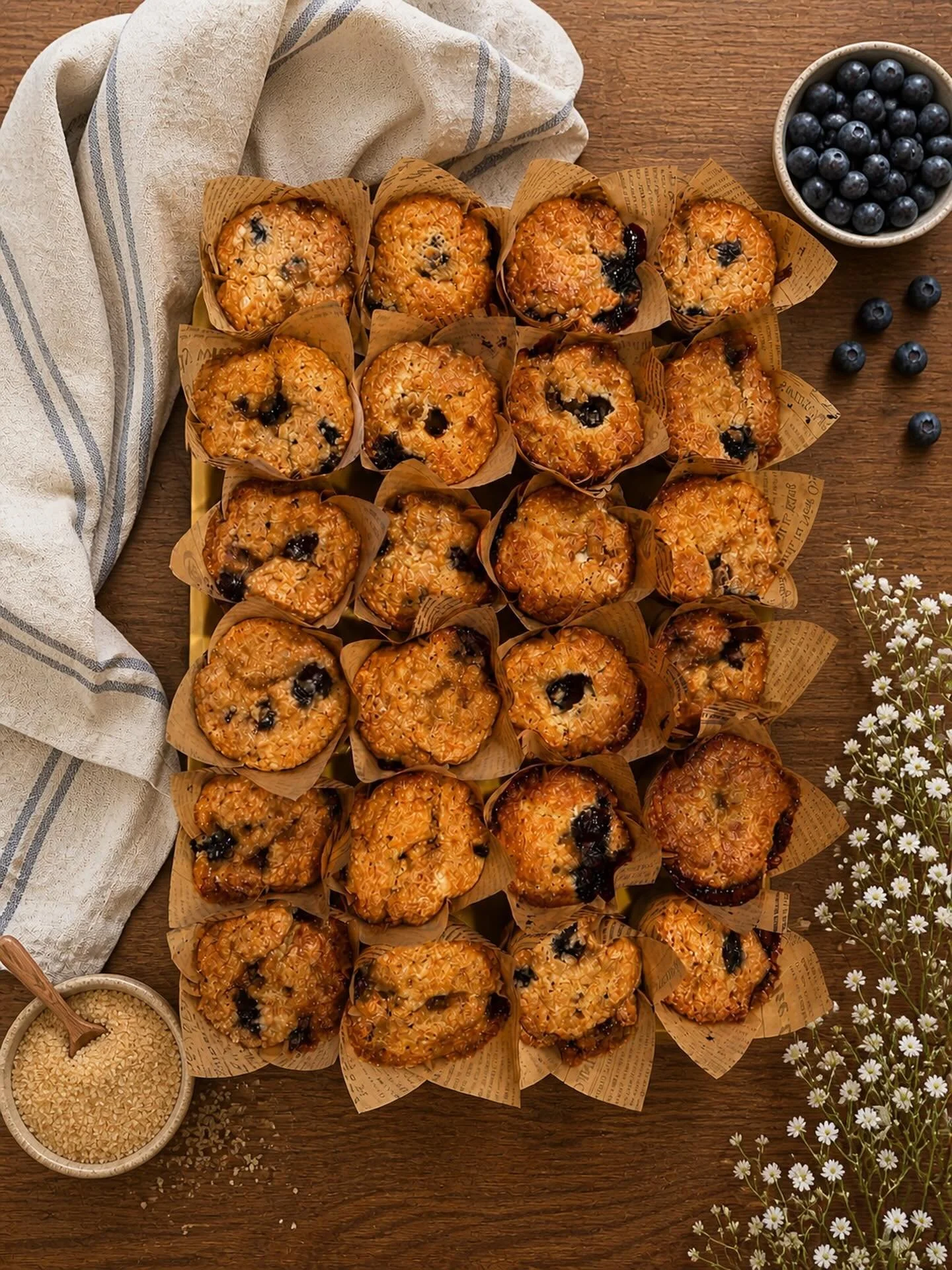 Half Dozen Sourdough Blueberry Muffins