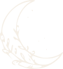 Crescent moon with decorative laurel wreath underneath - Adding moonlight to your visit