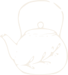 Teapot surrounded by a laurel wreath - the kettle will be on when you're ready to visit