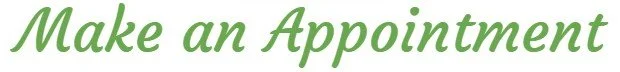 Text saying "Make an Appointment" in green cursive font