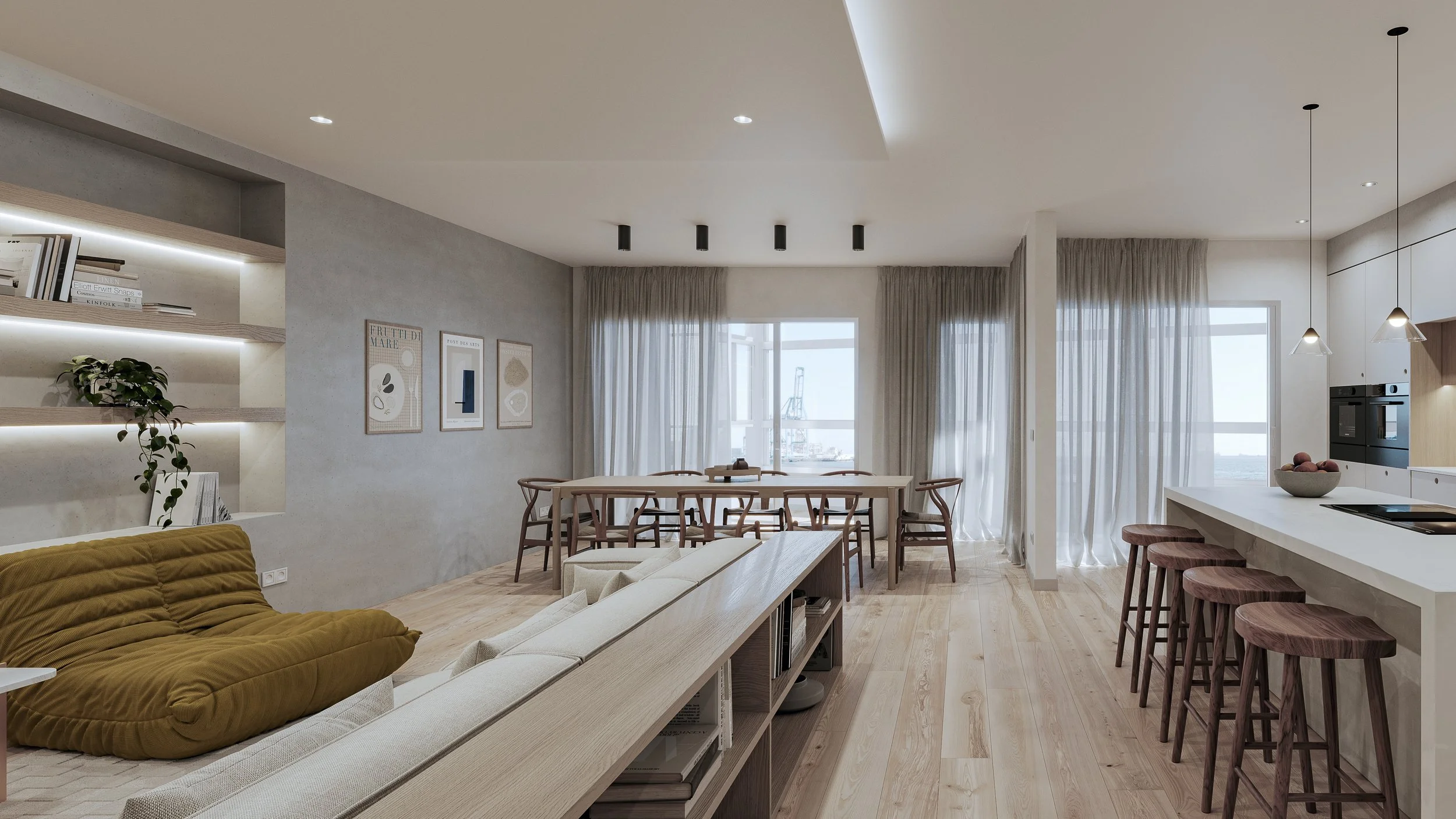 Proyecto de reforma integral e interiorismo de una vivienda unifamiliar en Las Palmas de Gran Canaria.