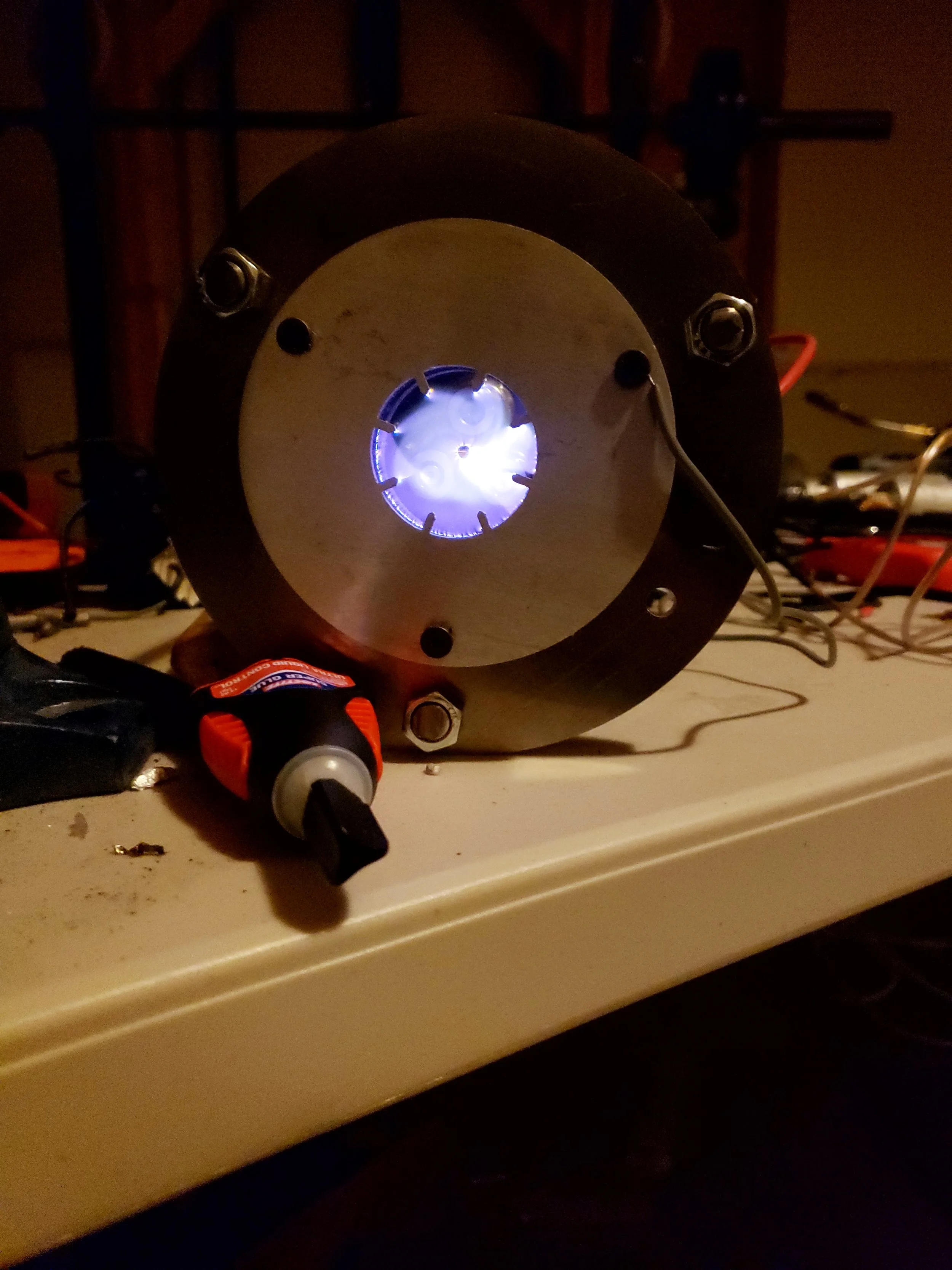 The next iteration operated at approximately 30,000V and employed a resonant cavity, resulting in a significantly more stable and reliable plasma.