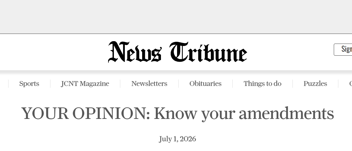 News Tribune: Your Opinion: Know your amendments