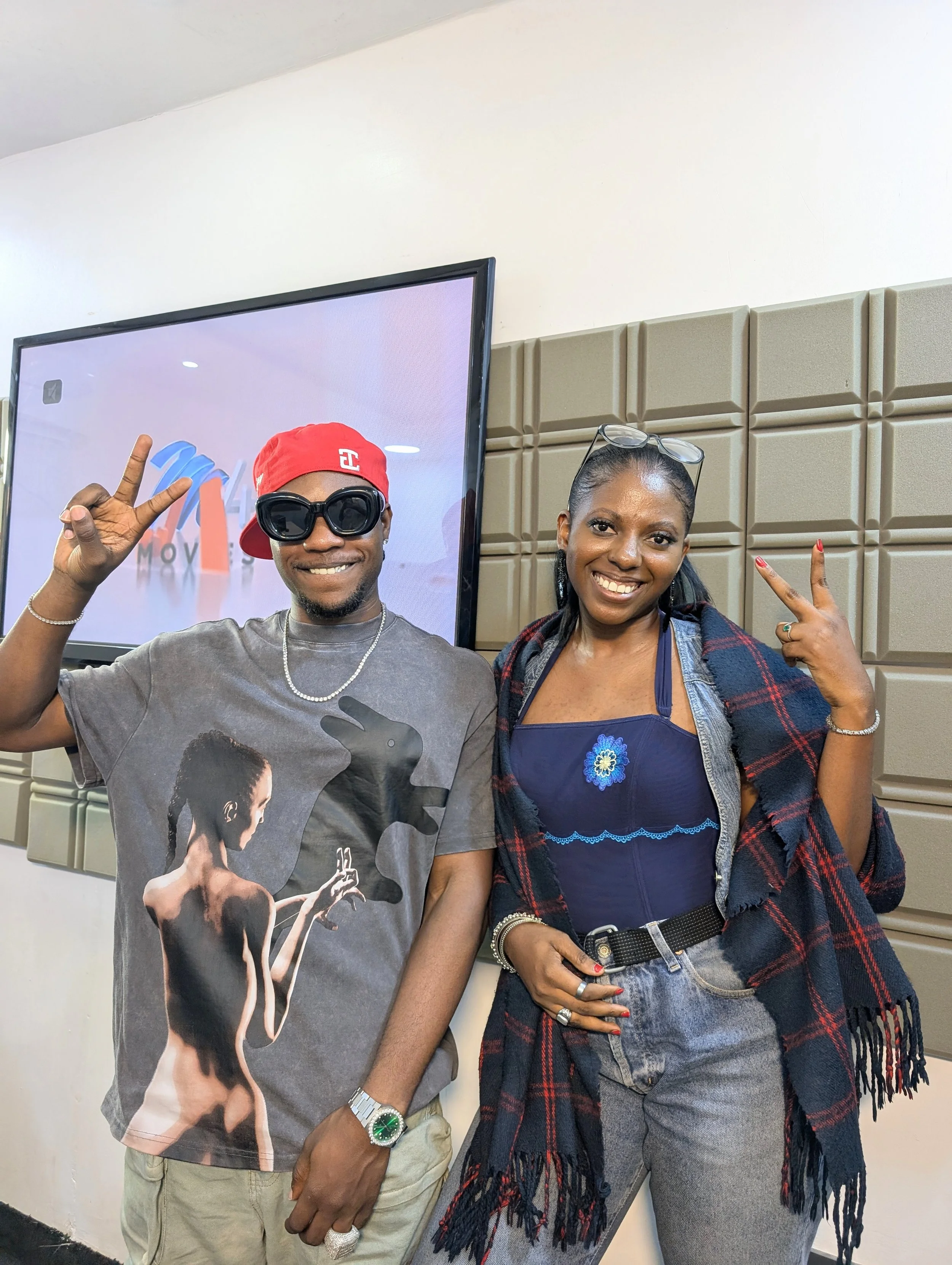 L.A.X and Ajing at Base 101.1 FM studio after an interview
