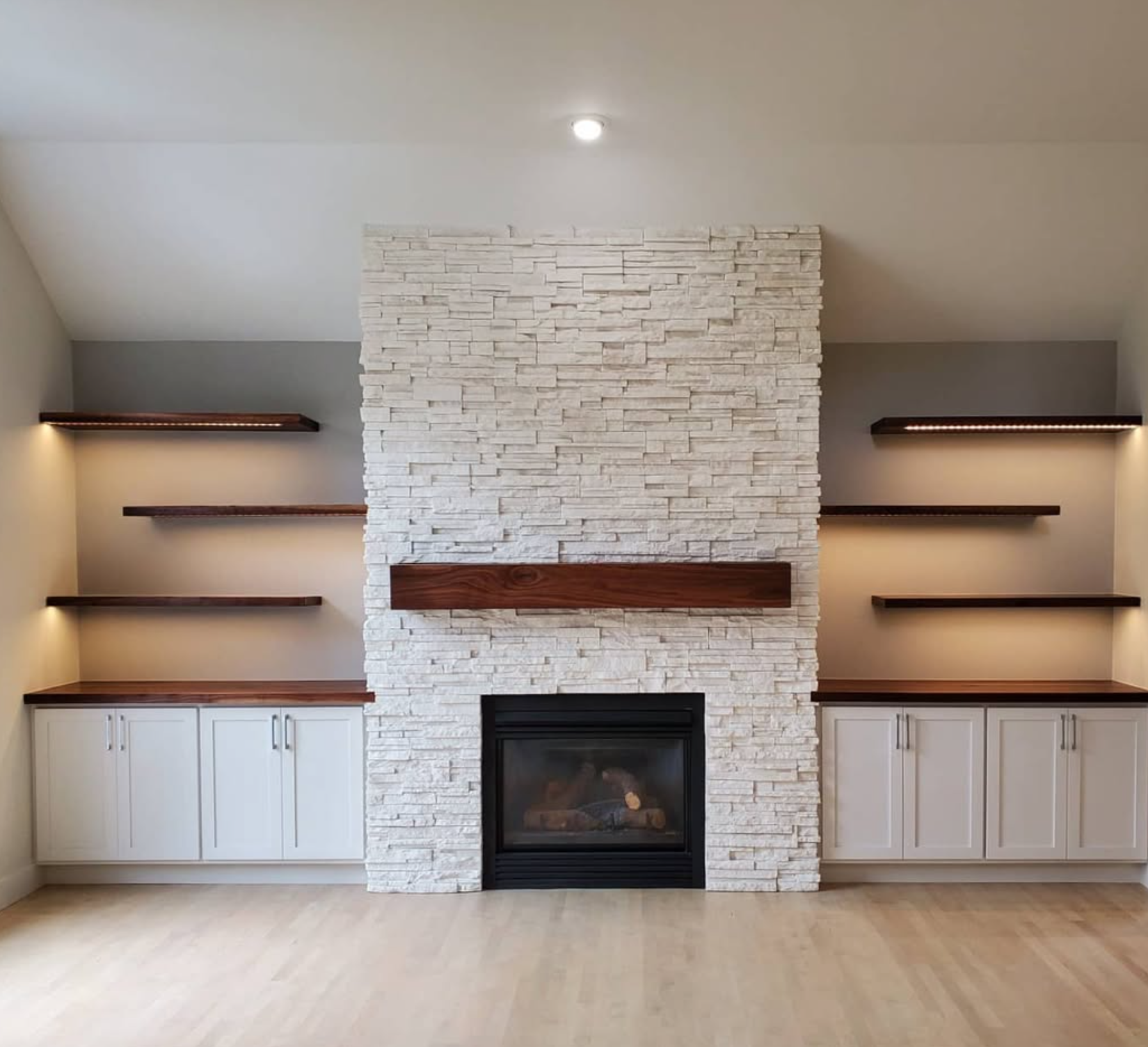Fireplace and Shelving