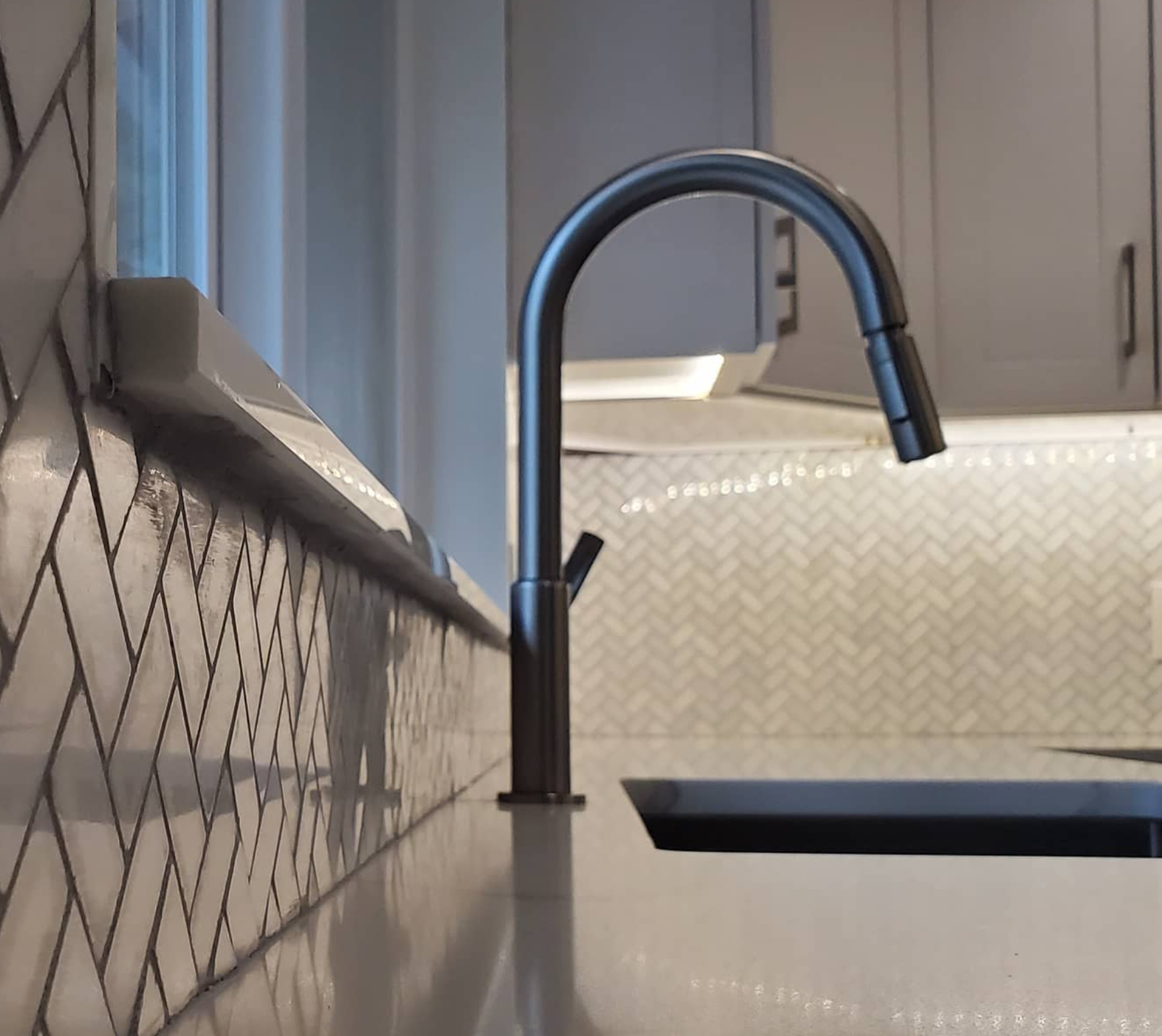 Herringbone Tile Backsplash