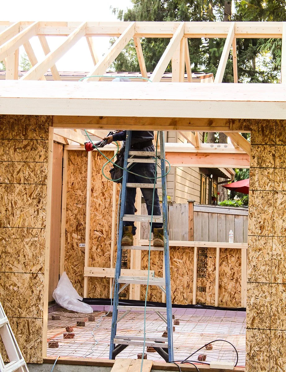 Custom home addition under construction in Bellevue, WA by F&M Construction & Remodeling, providing seamless residential expansions for homeowners throughout Bellevue, Seattle, and Eastside communities.