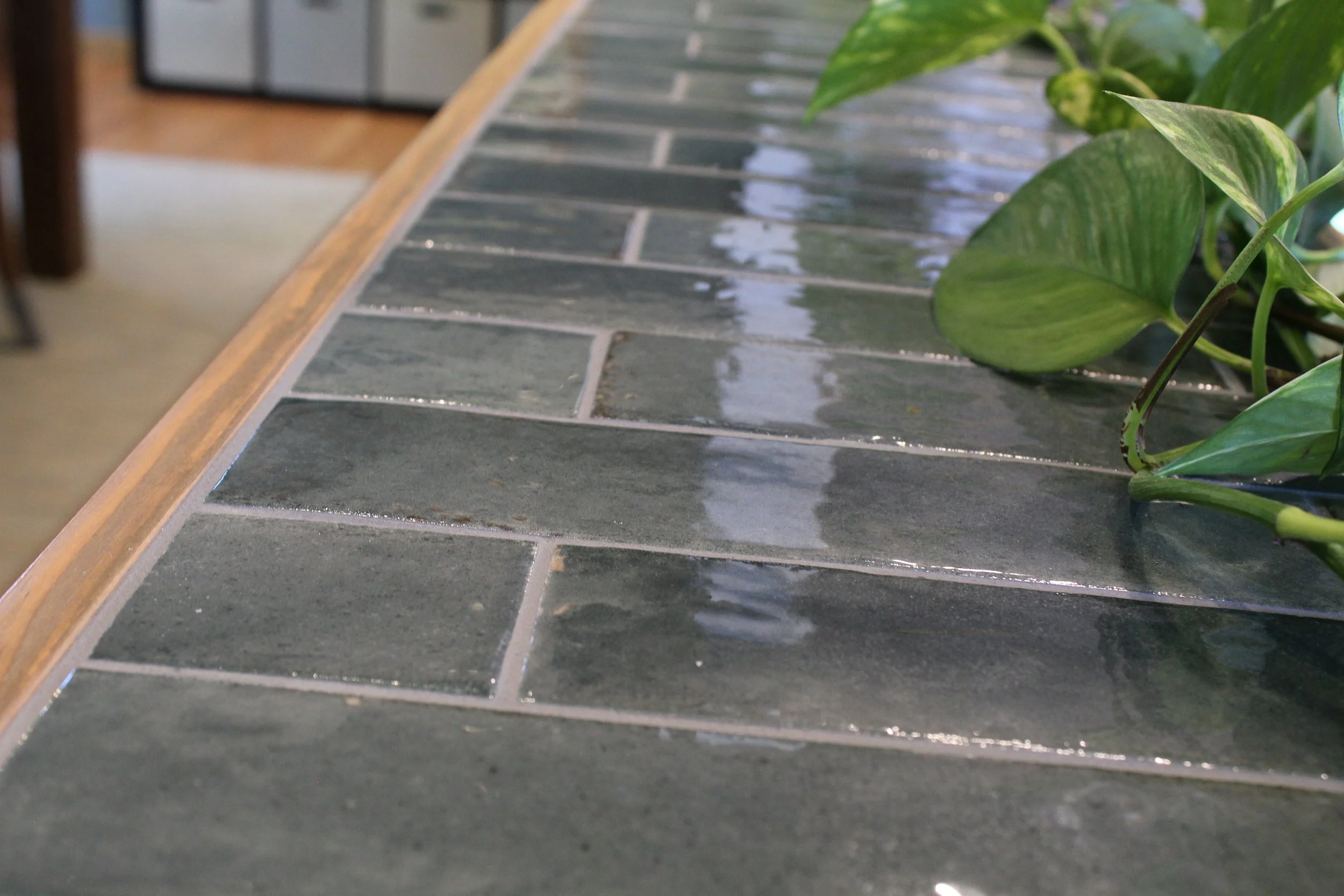 Decorative tile countertop installation completed by F&M Construction & Remodeling in Kirkland, WA, featuring premium tile craftsmanship, custom countertop finishes, and luxury home remodeling for Bellevue, Seattle, and the Eastside.