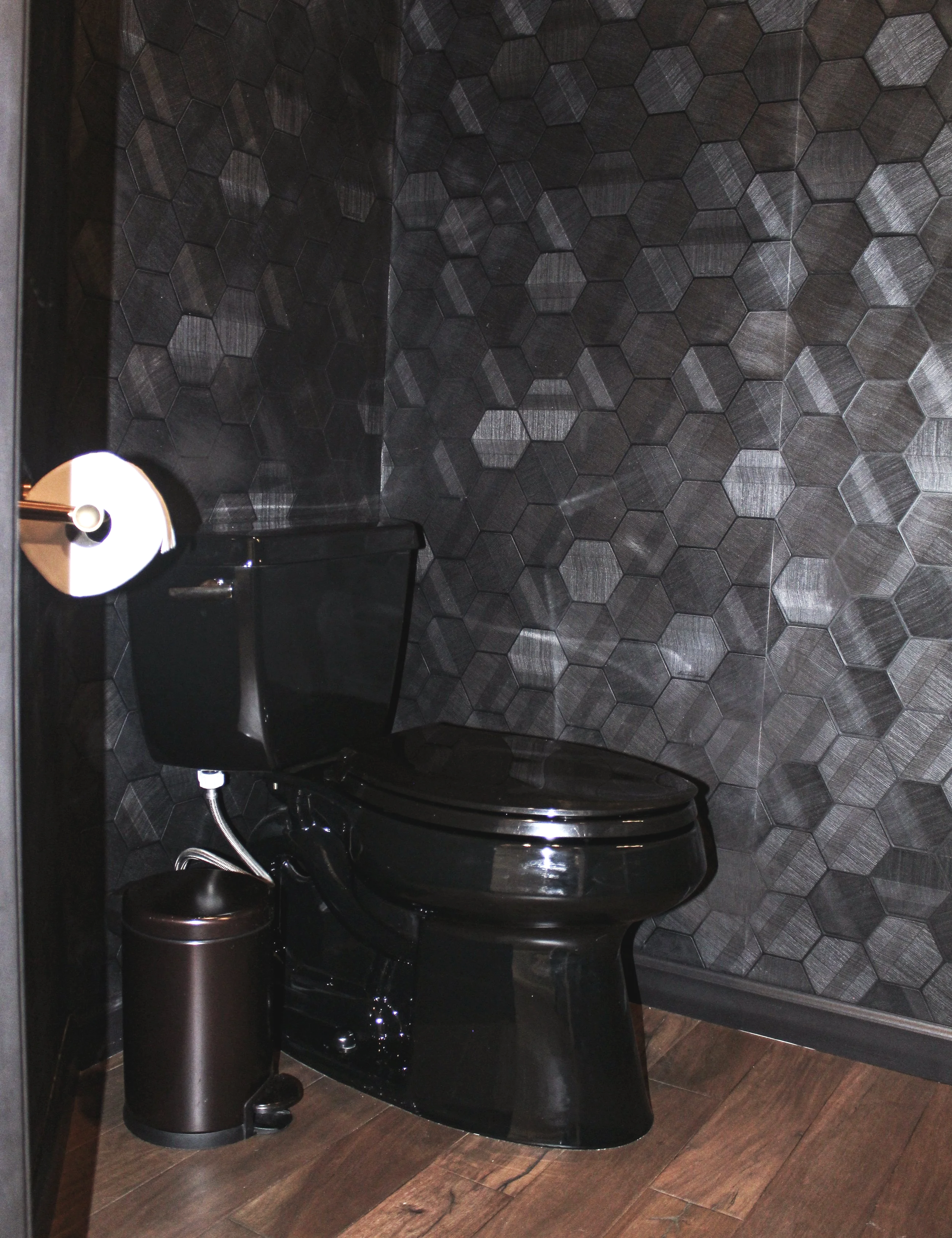 Toilet installation completed by F&M Construction & Remodeling in Kirkland, WA, featuring modern plumbing fixture installation, designer tile finishes, and luxury bathroom remodeling for Eastside homeowners.