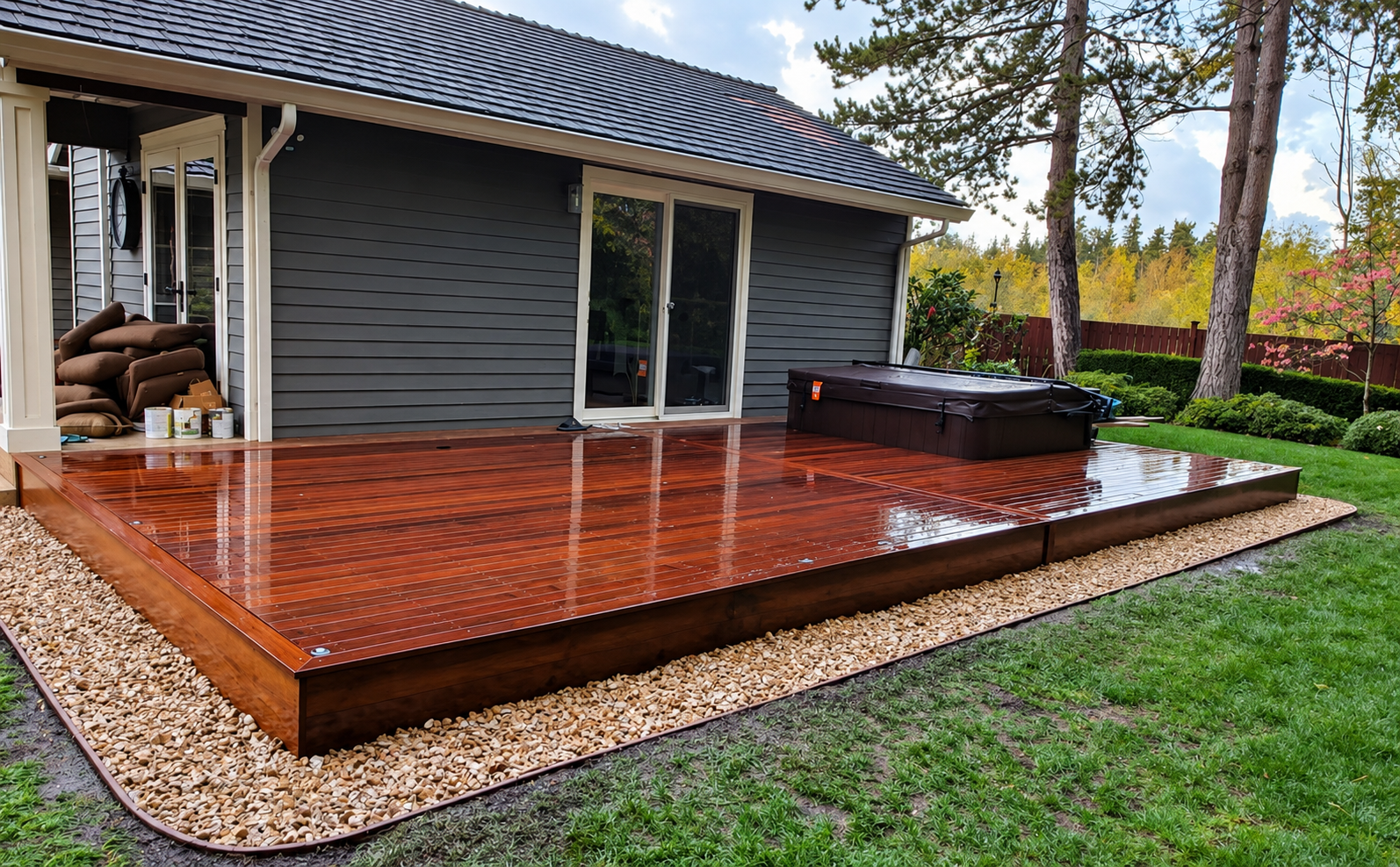Deck with Hot Tub